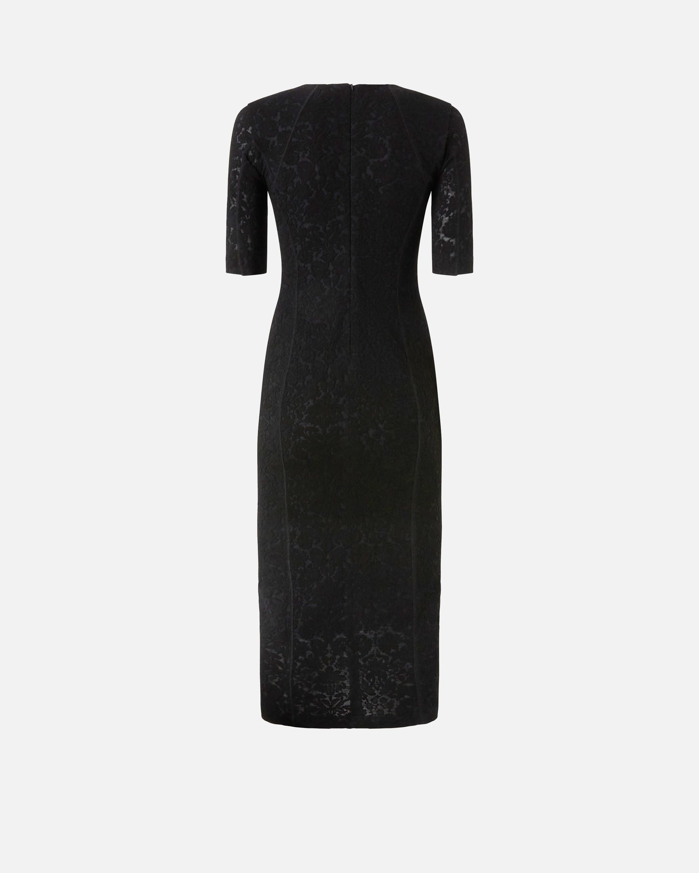 Midi knit lace dress Black