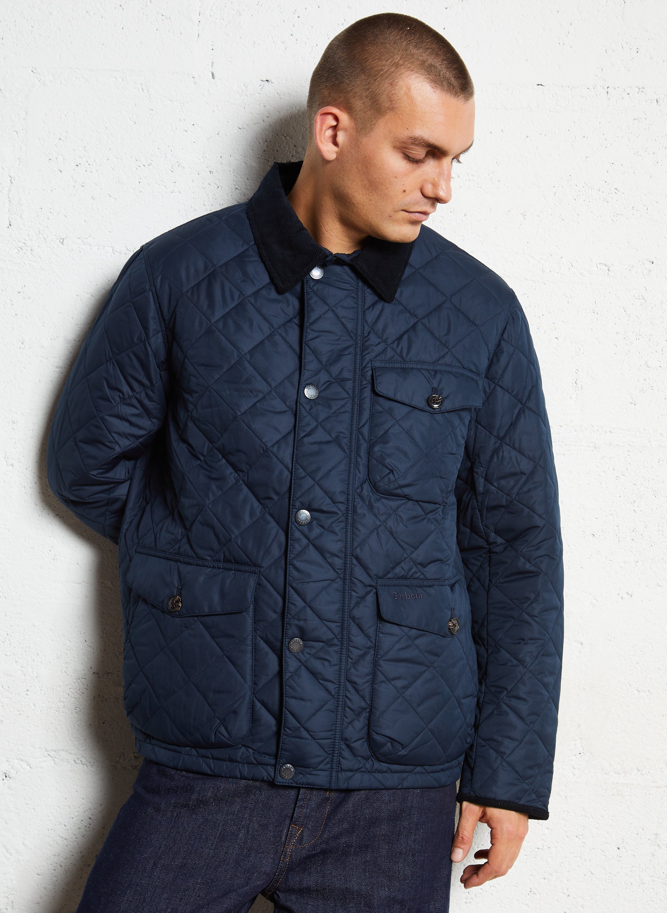 Recht, gewatteerd jasje BARBOUR Blauw