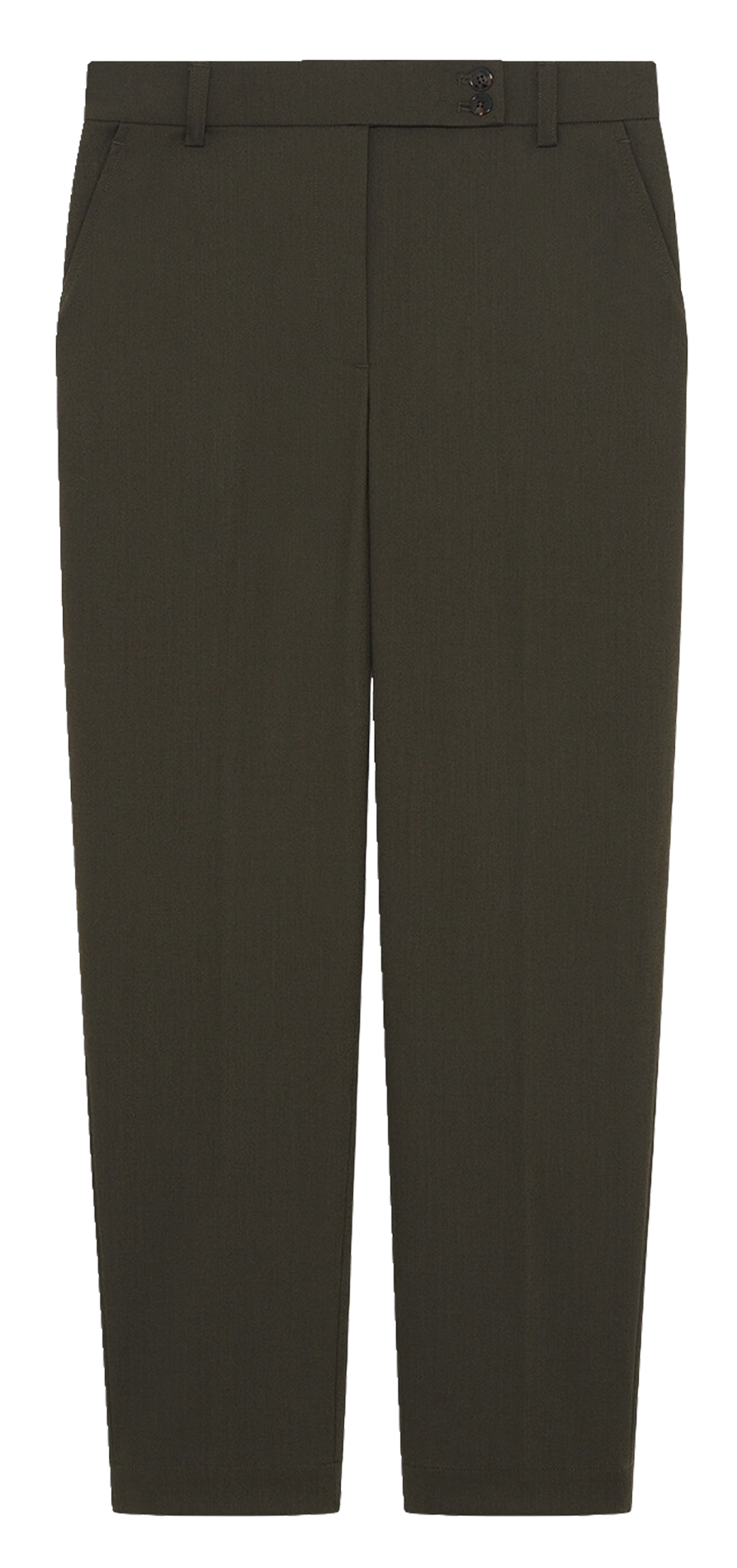 Tailored carrot pants in solid color CAROLL Green
