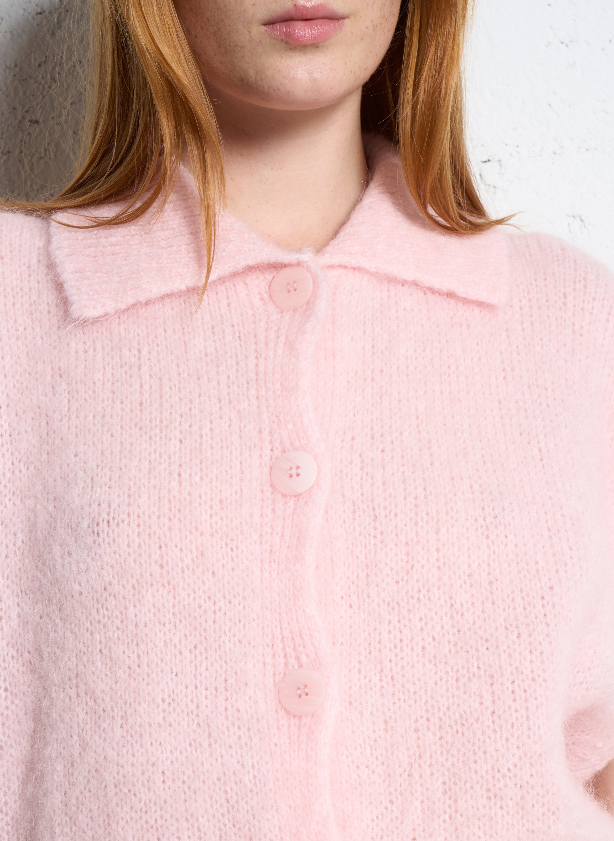 Gilet col classique ample PLEASE Rose