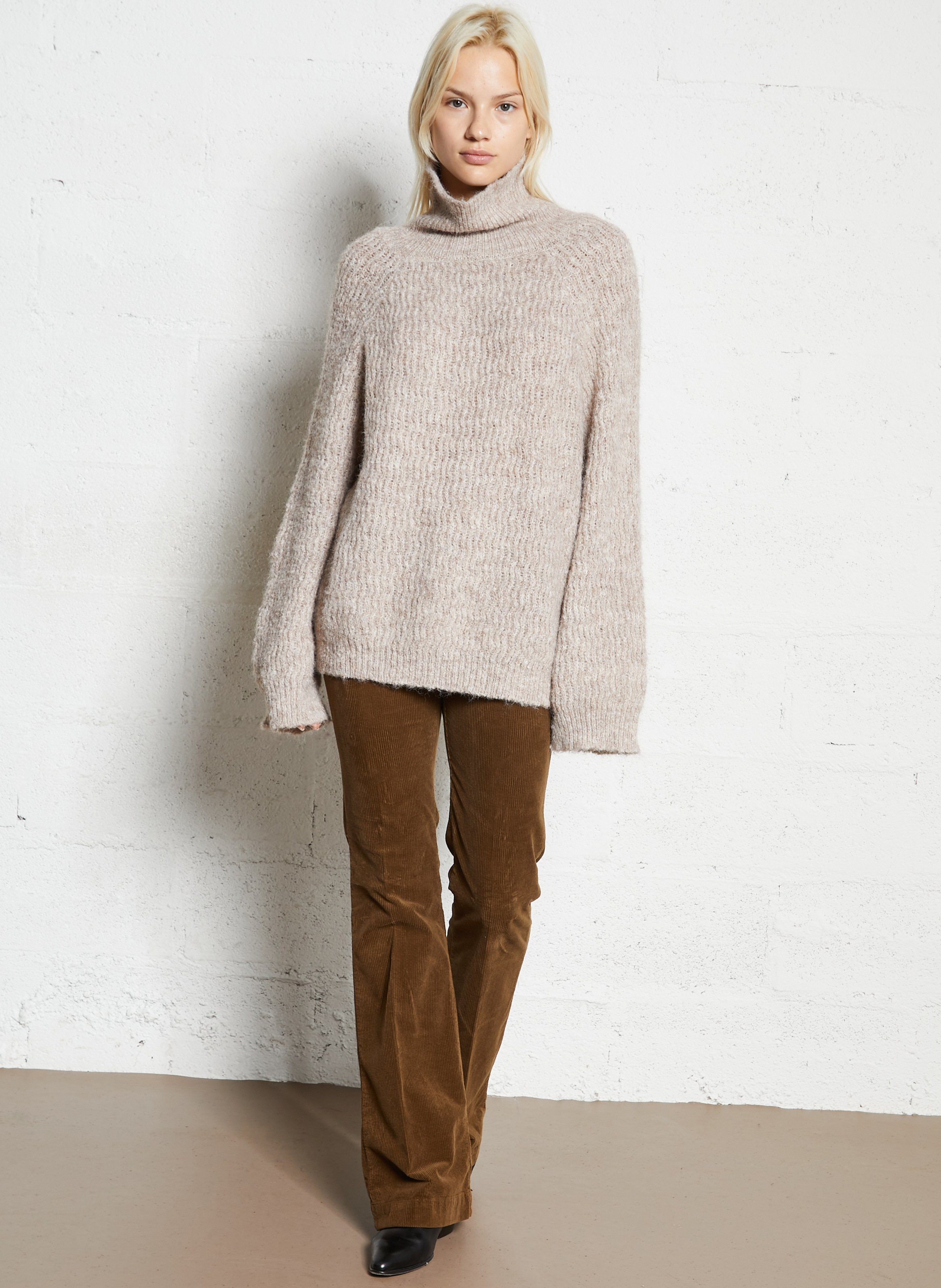 Oversized turtleneck sweater SEE U SOON Beige