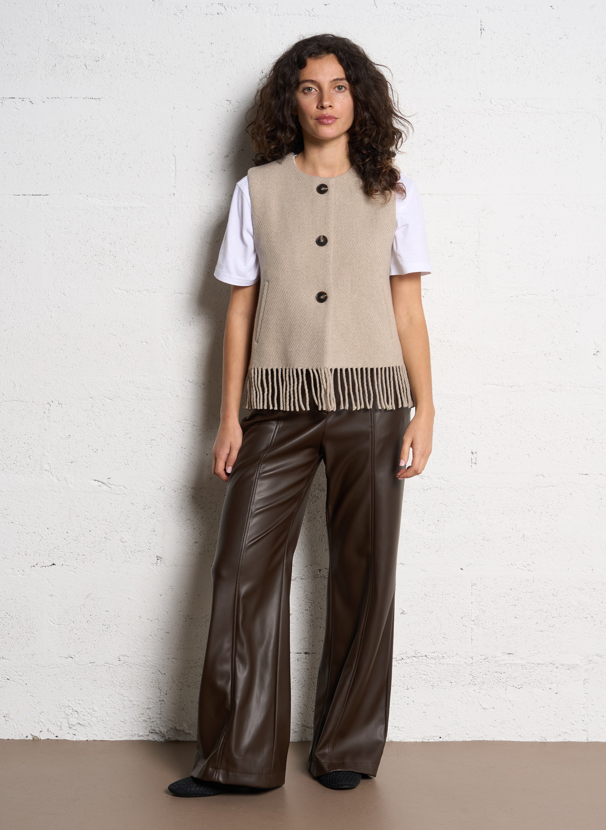 Veste ample en laine mélangée MAISON 123 Beige