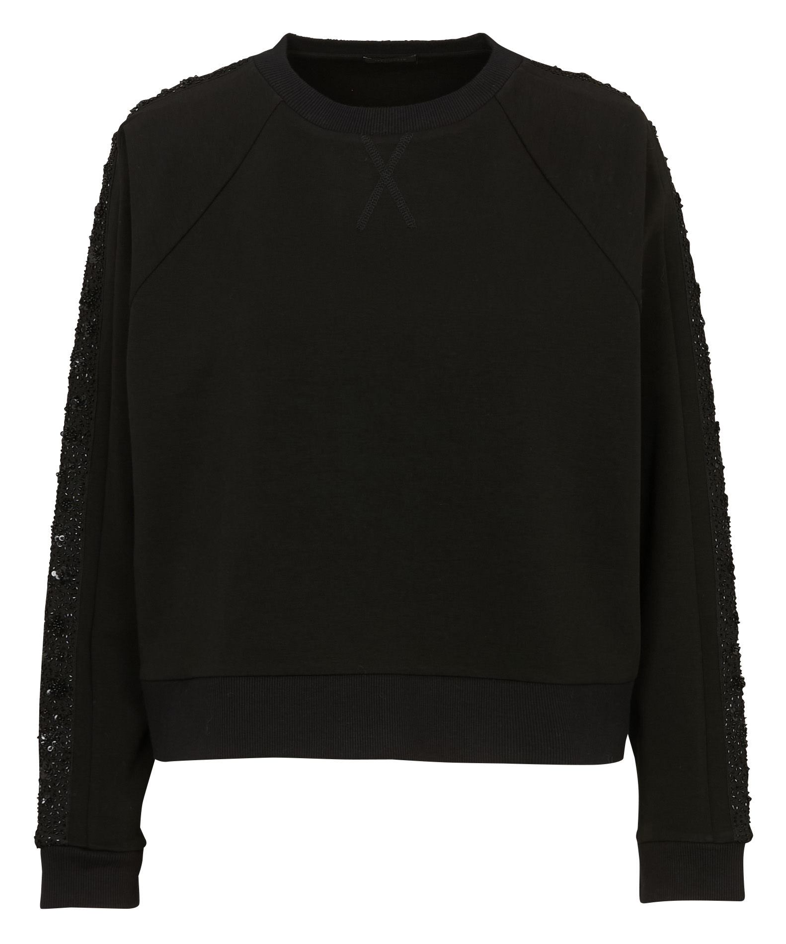 Sweat droit uni à détail sequins IKKS Noir