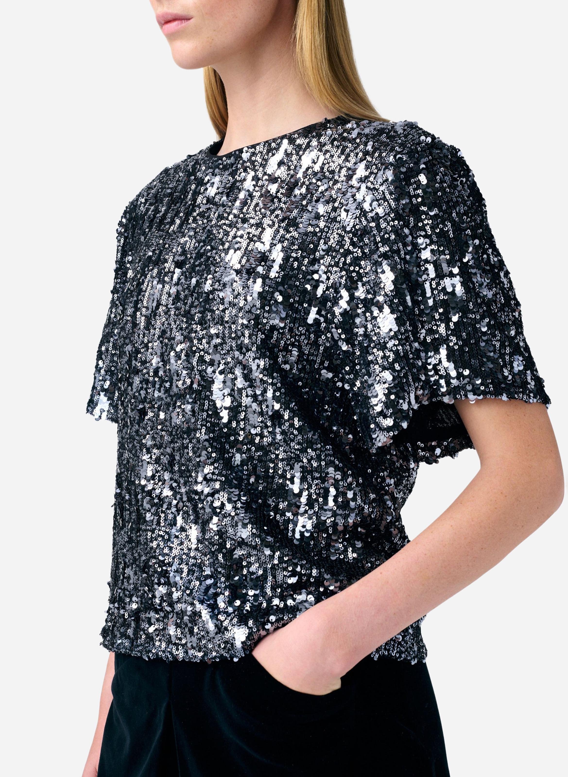 T-shirt met lovertjes VANESSA BRUNO Grijs