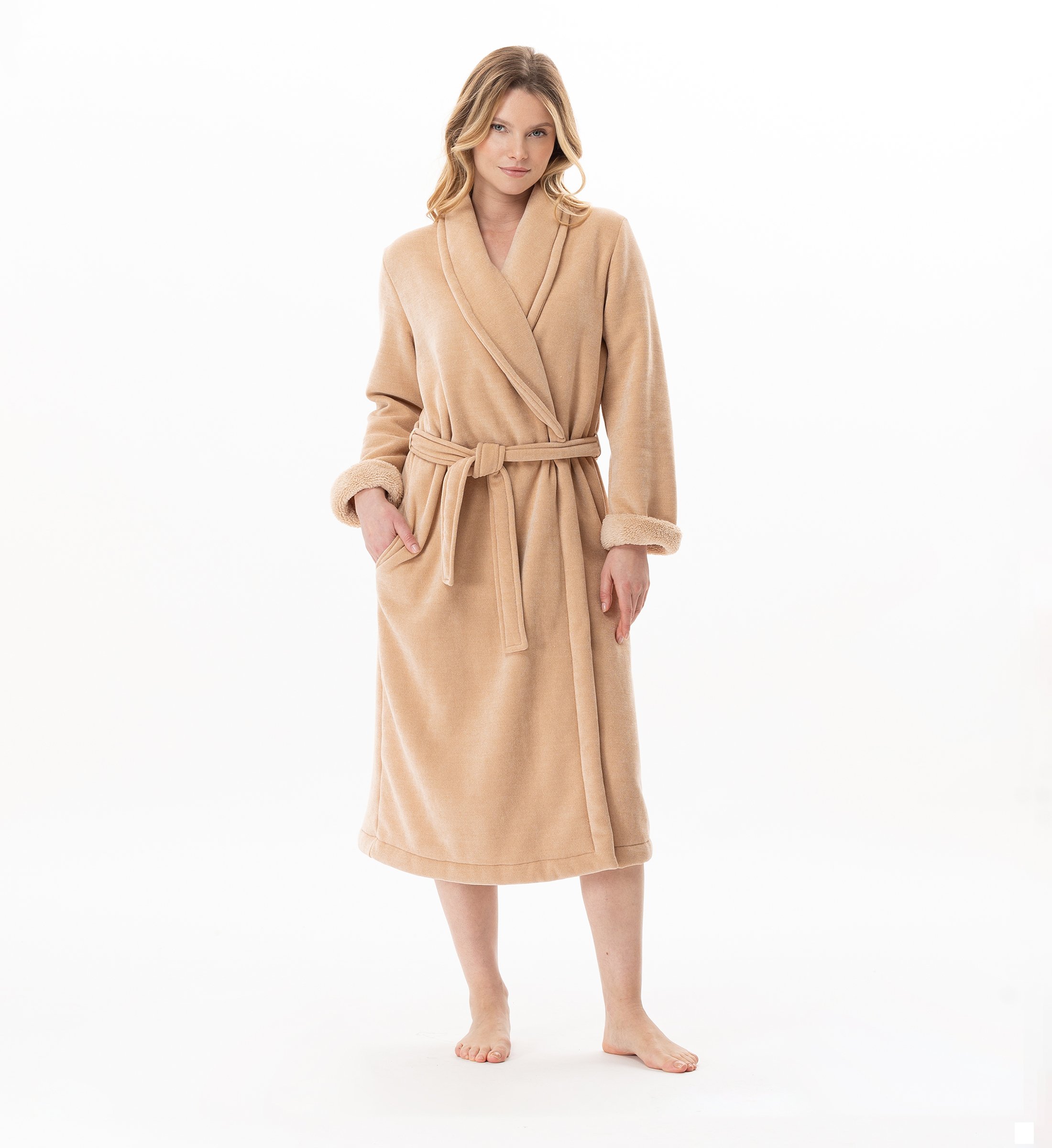 Plush Flannel Robe LE CHAT Beige