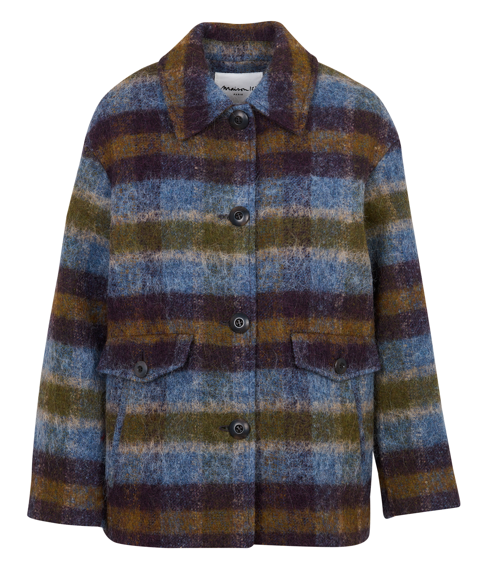 Oversized jas met klassieke ruitkraag MAISON 123 Kaki