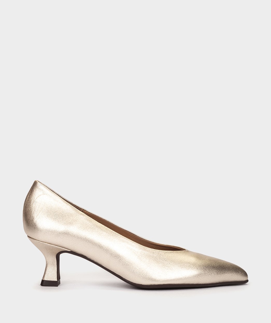 Metallic leather high heel pumps. PEDRO MIRALLES Golden