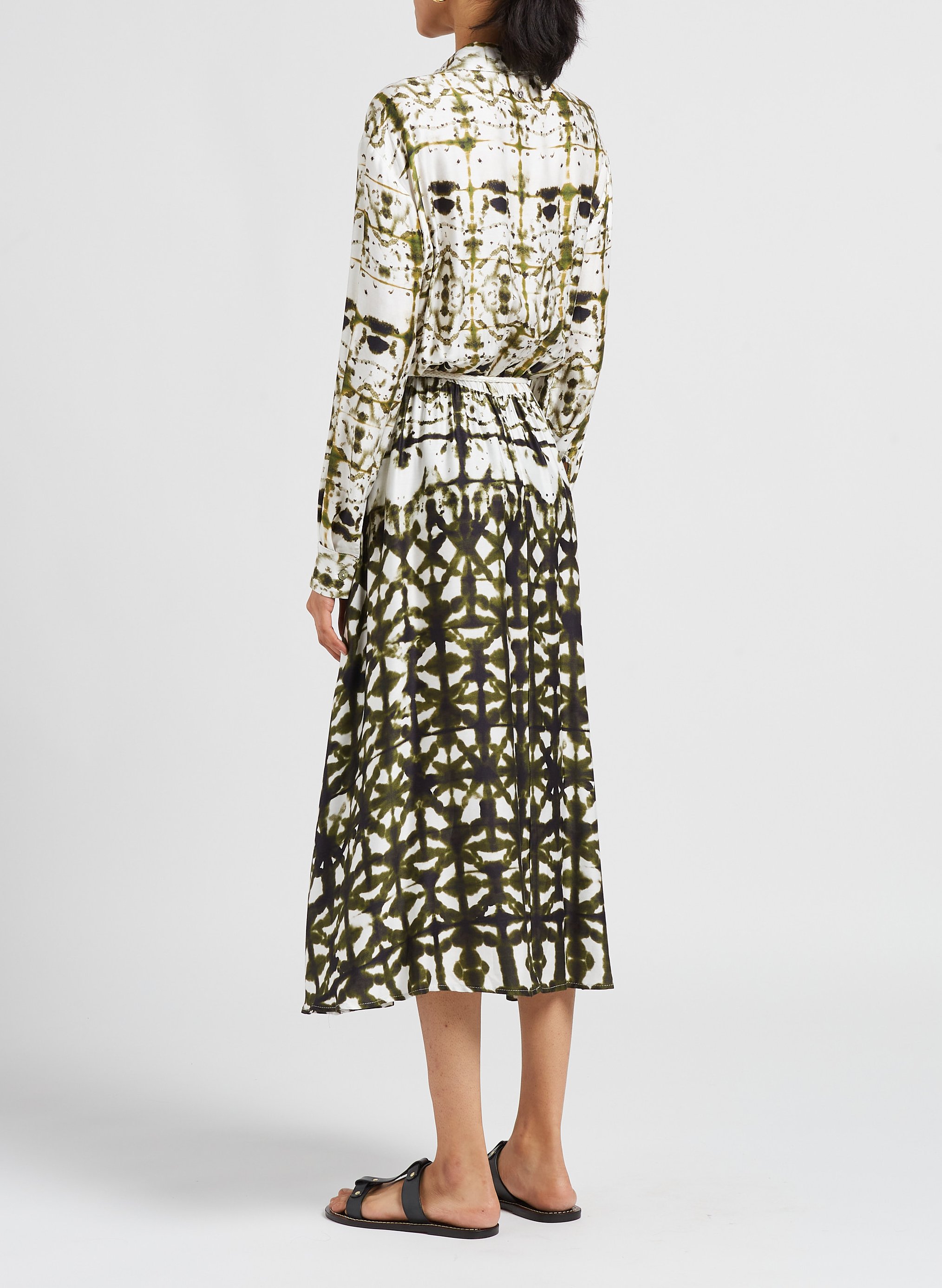 Robe longue col classique imprimée  PLEASE Blanc