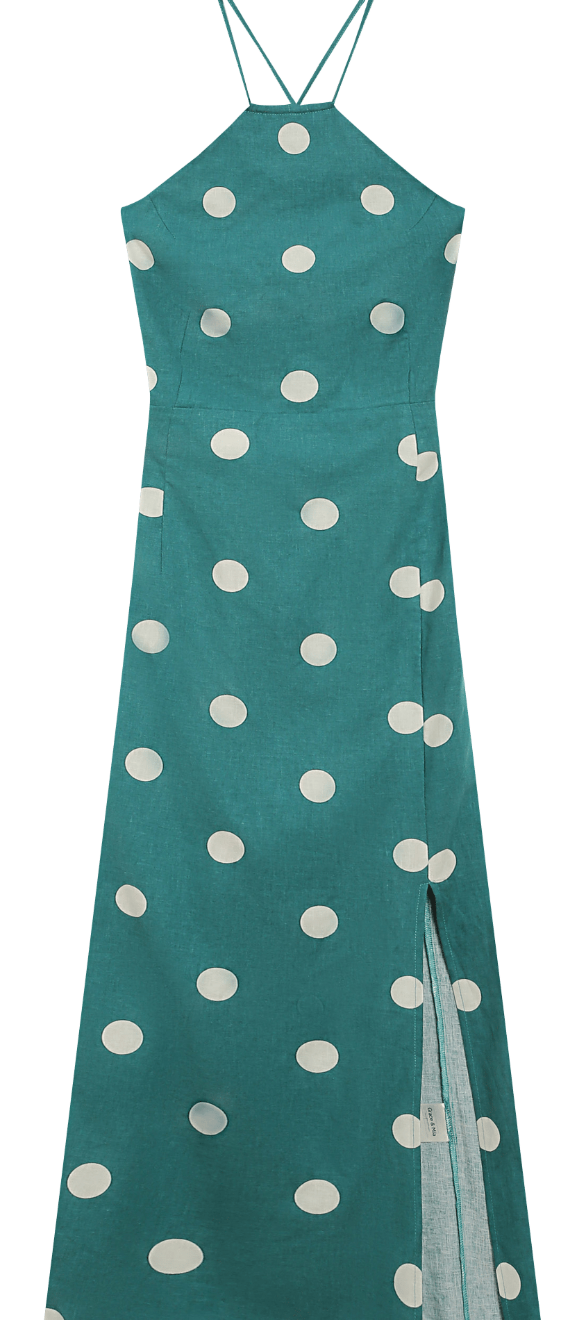 Lange jurk met Amerikaanse kraag GRACE ET MILA Groen