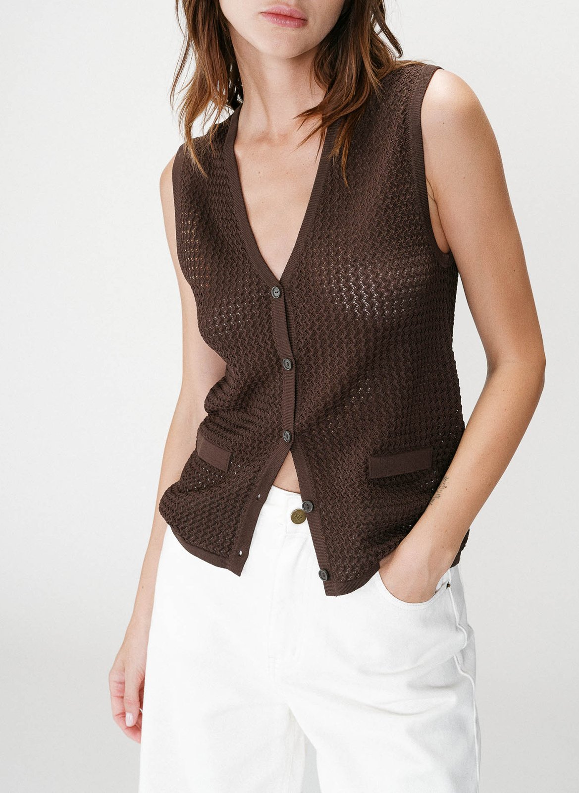 Strickjacke - Schalkragen GRACE ET MILA Braun