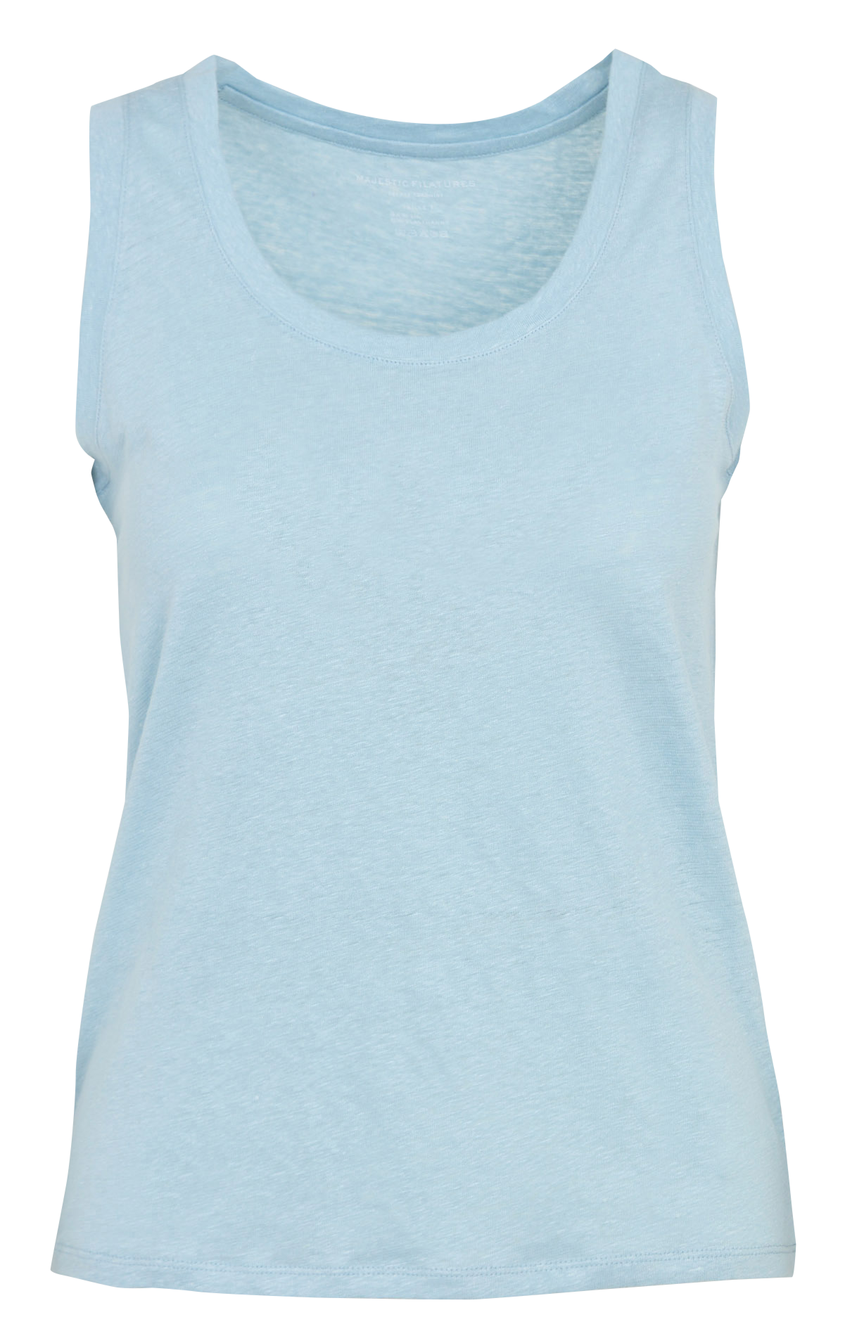 Stretch linen marl tank top with round neck MAJESTIC FILATURES