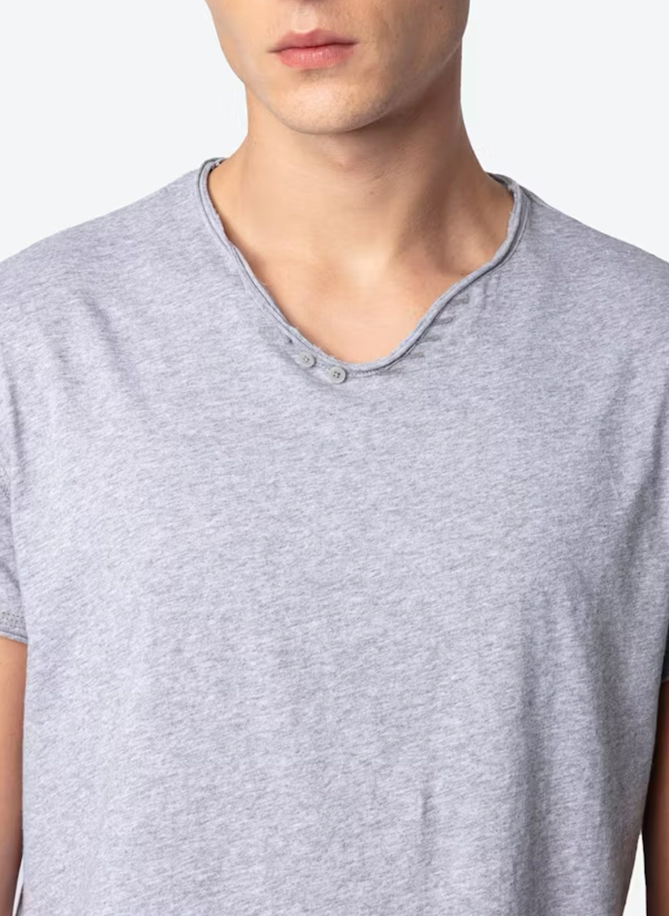 Tee-shirt droit en coton bio ZADIG&VOLTAIRE Gris