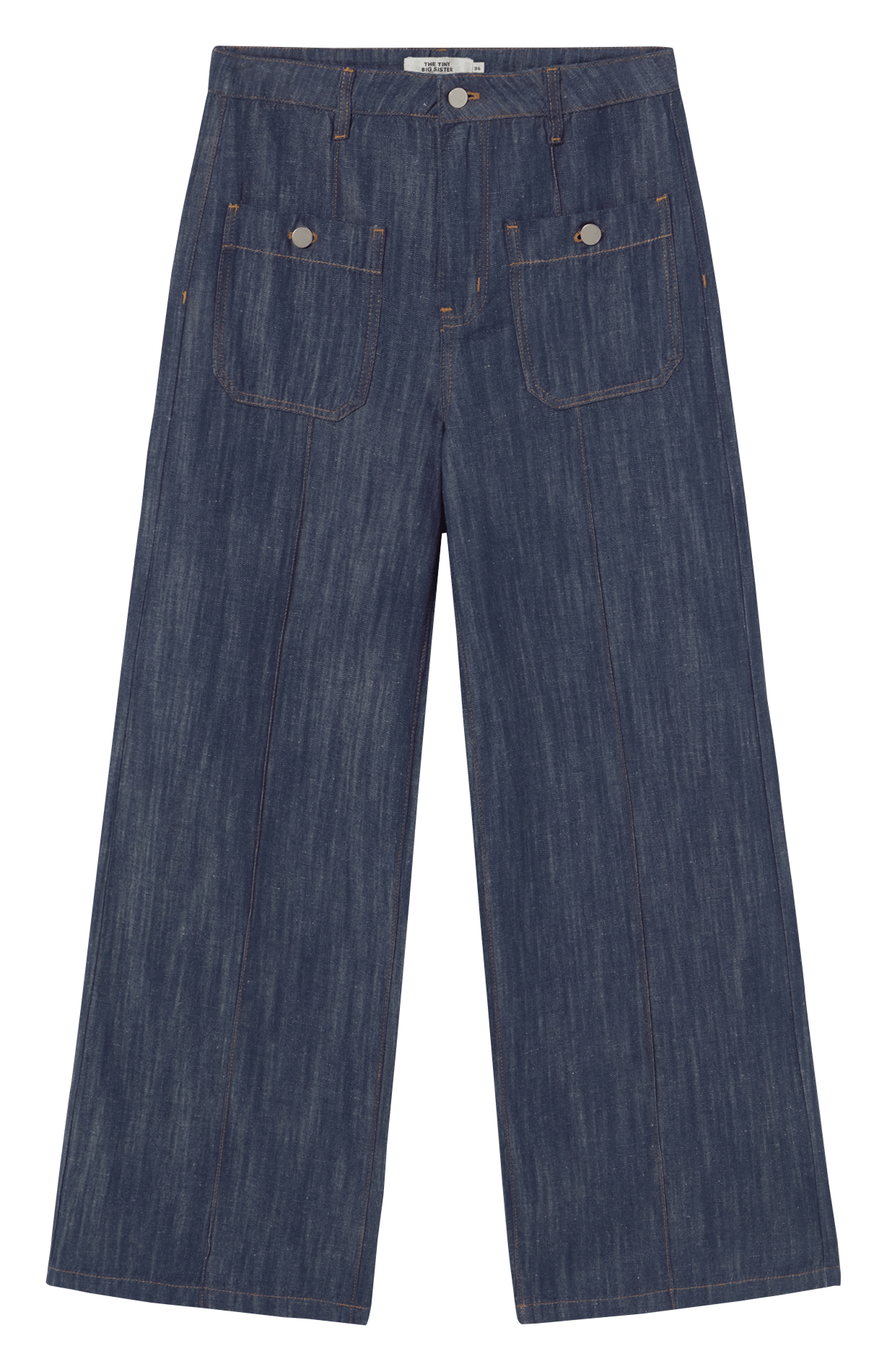 Wide leg linen and cotton jeans THE TINY BIG SISTER Blue