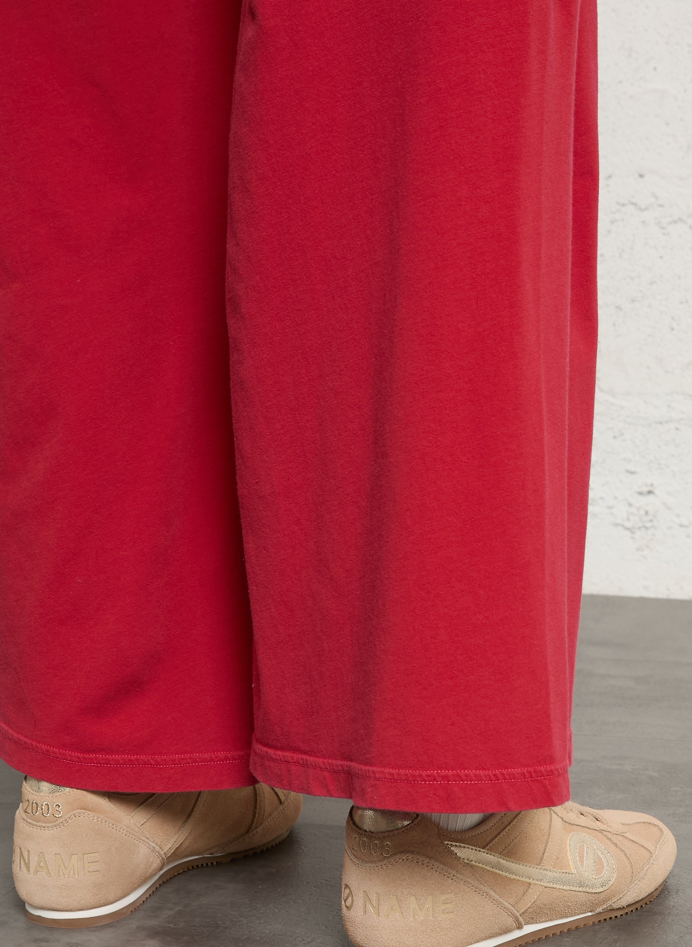 Wijde joggingbroek met hoge taille | katoenblend AMERICAN VINTAGE Rood