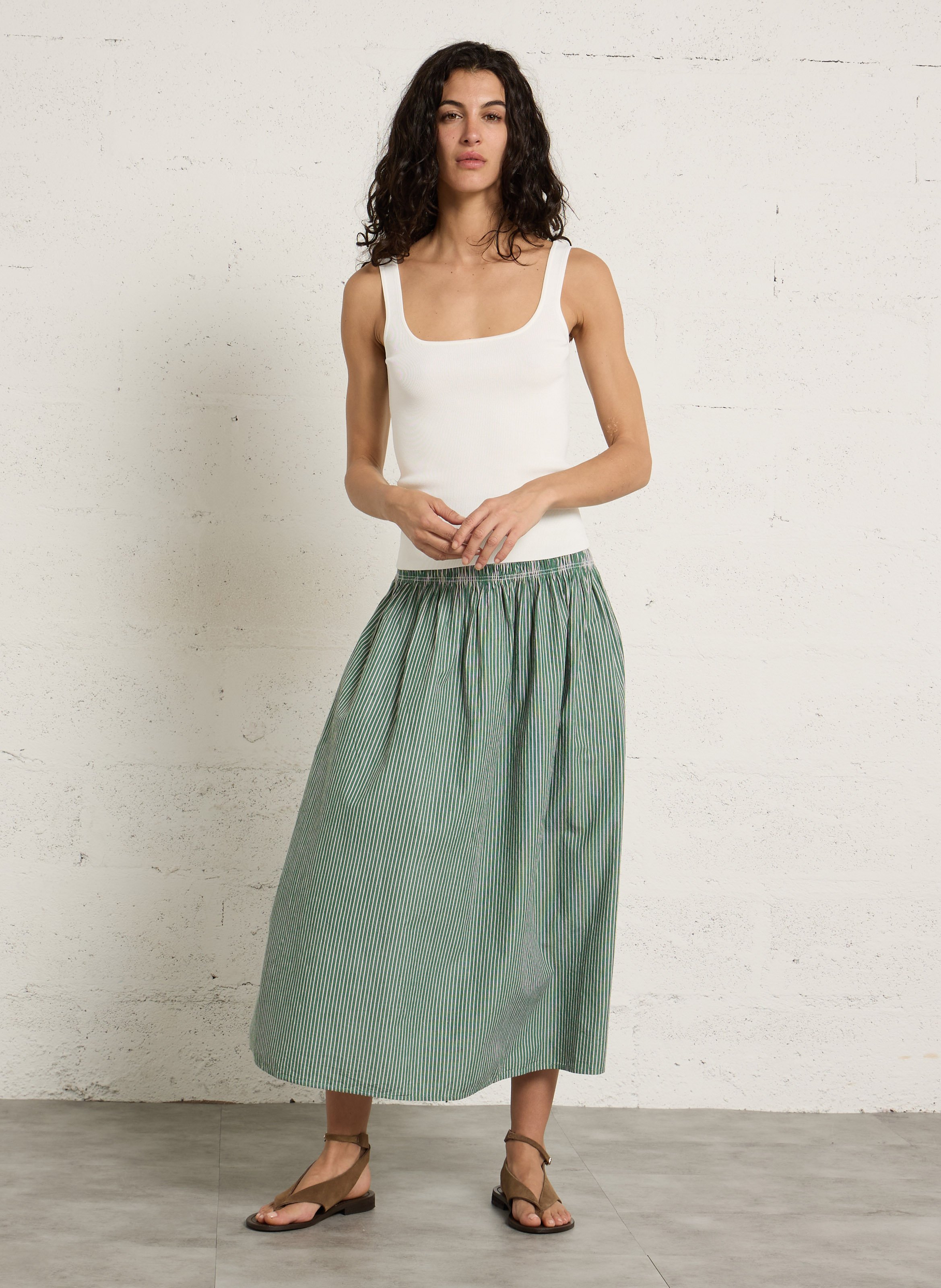 Débardeur droit côtelé PETITE MENDIGOTE Beige