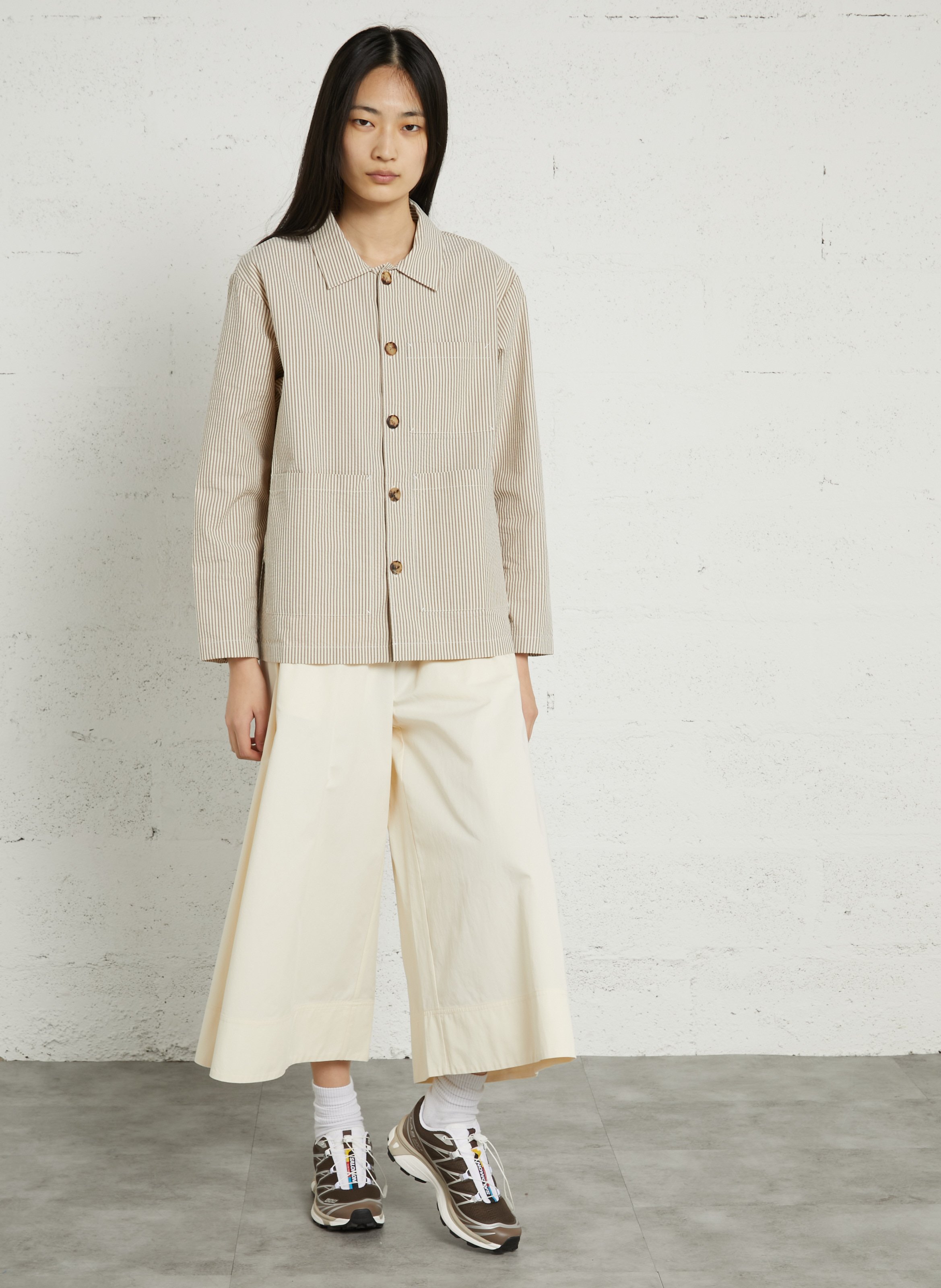 Fein gestreifter Knopfblazer RUE DE TOKYO Mehrfarbig