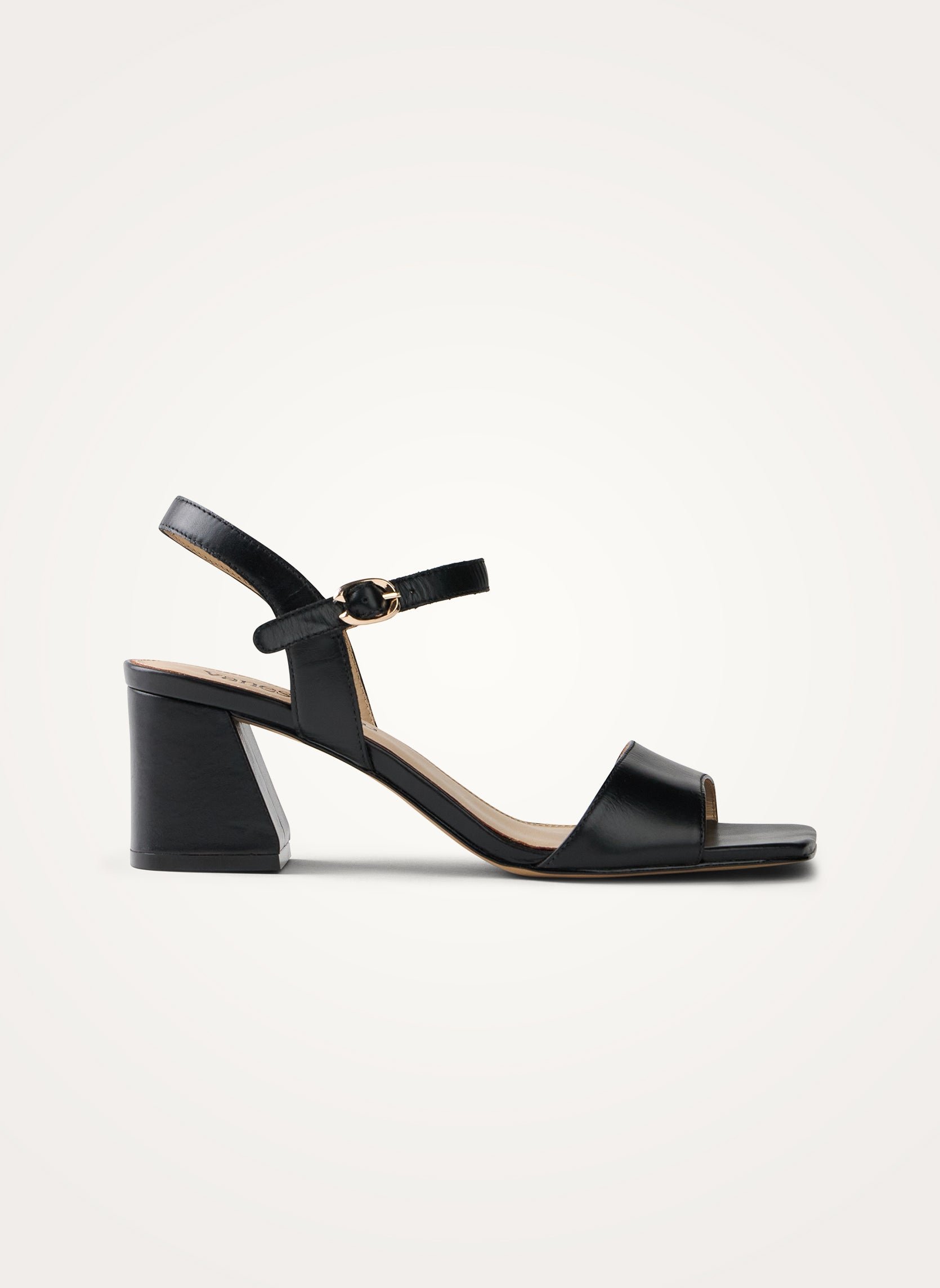 Leather metallic effect sandals with heel and strap VANESSA WU