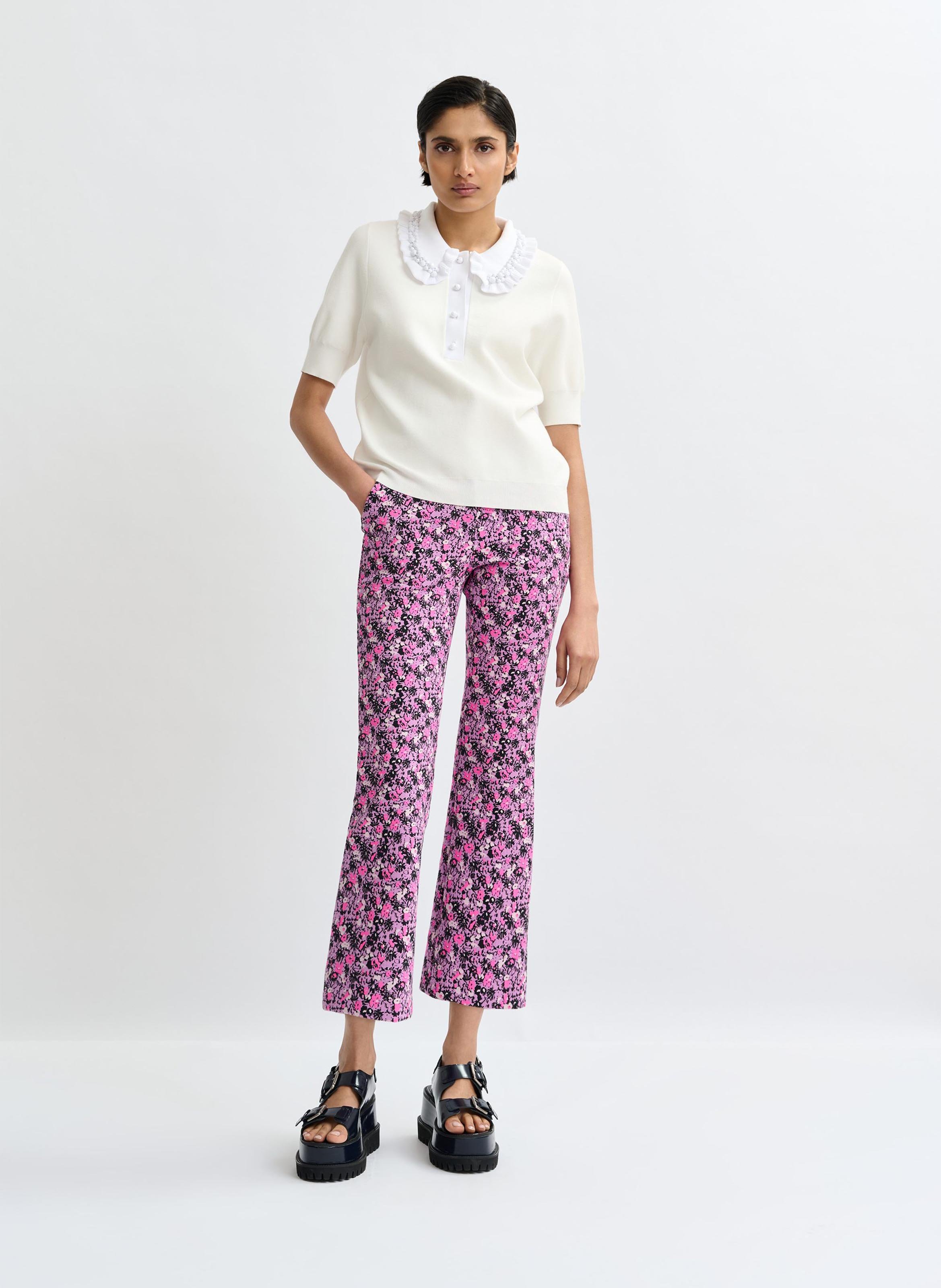 Polo a maniche corte monocolore con volant ESSENTIEL ANTWERP Bianco