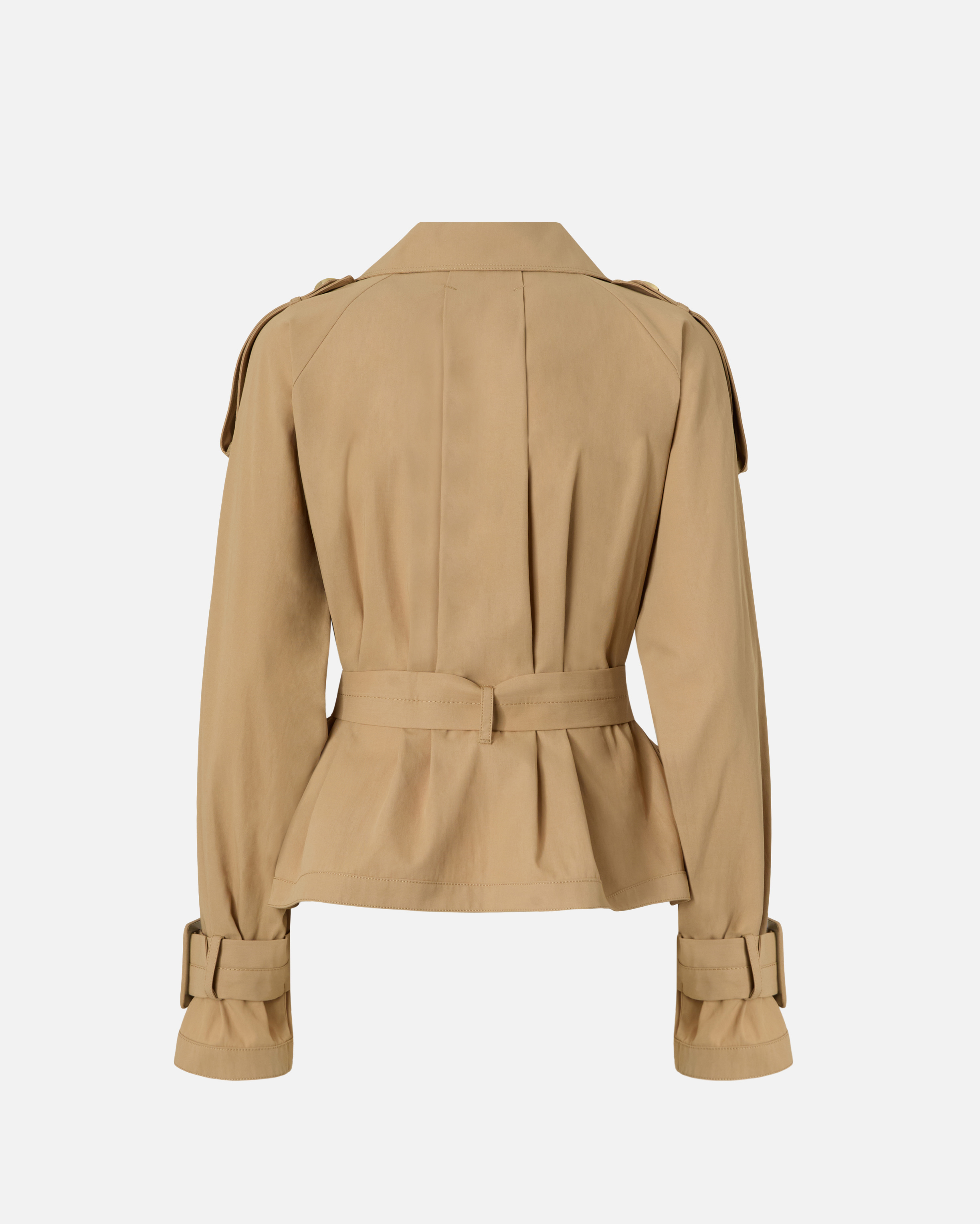 Trench court ceinturé en coton PINKO Beige
