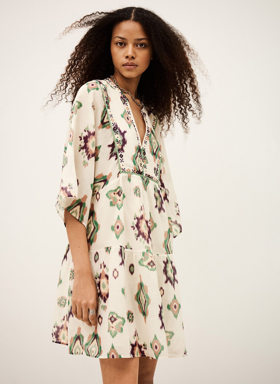 Korte jurk met kraag BA&SH Beige