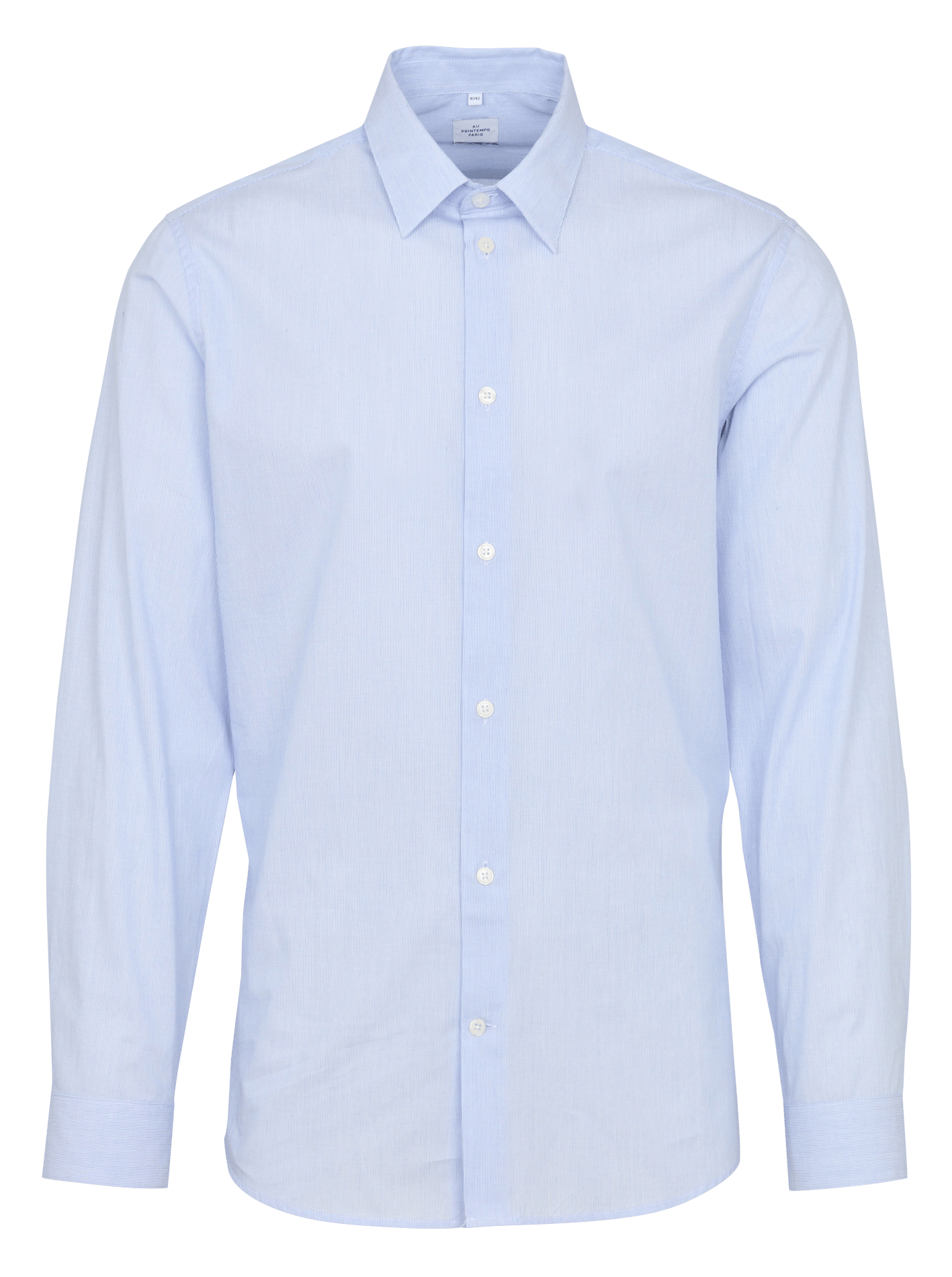 Slim-fit cotton shirt AU PRINTEMPS PARIS Blue