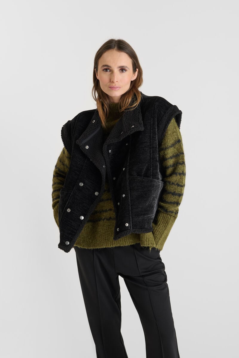 Veste sans manches LE TEMPS DES CERISES Noir