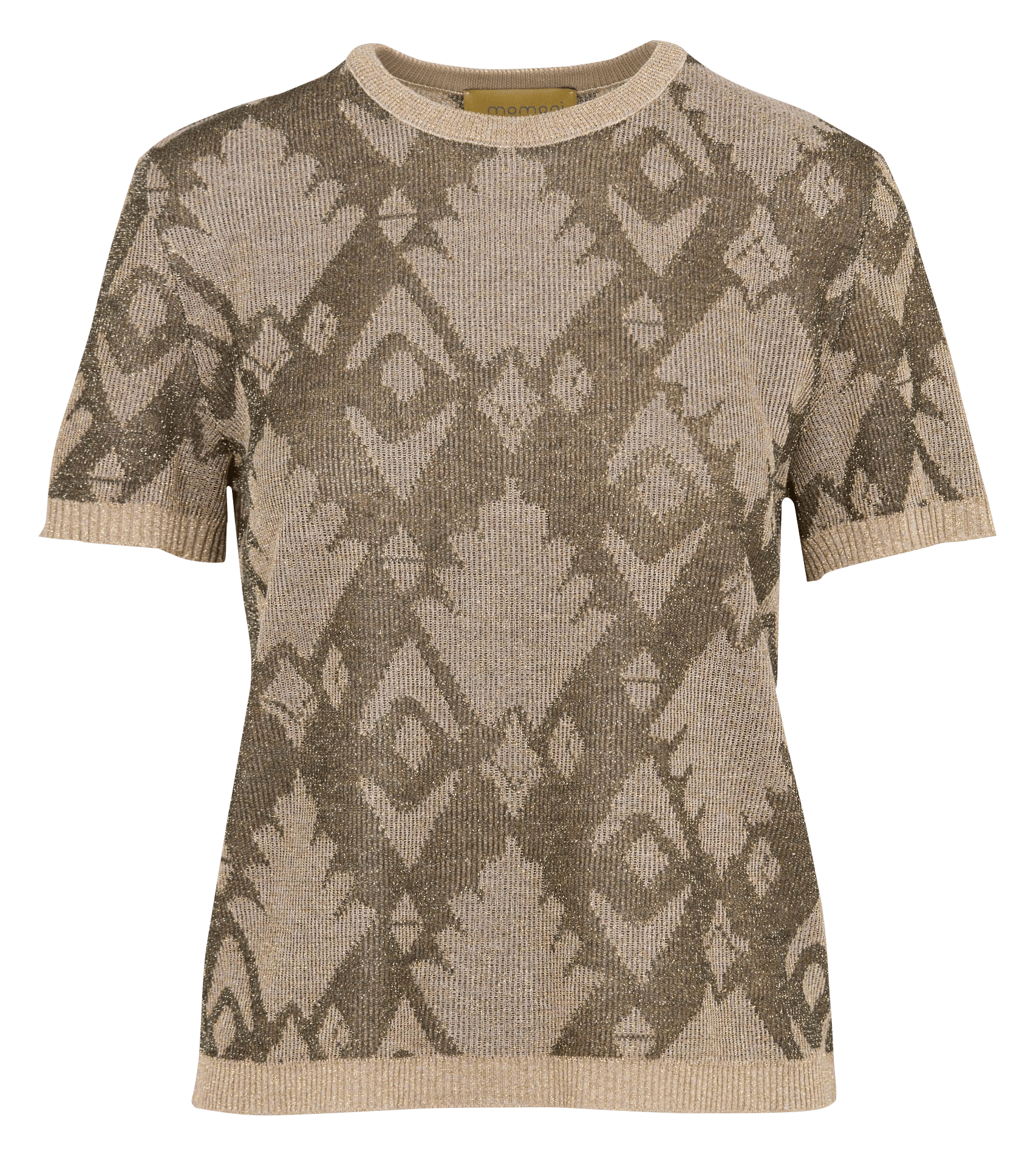 Gerader Rundhalsausschnitt-Pullover aus bedrucktem Strick MOMONI Grun