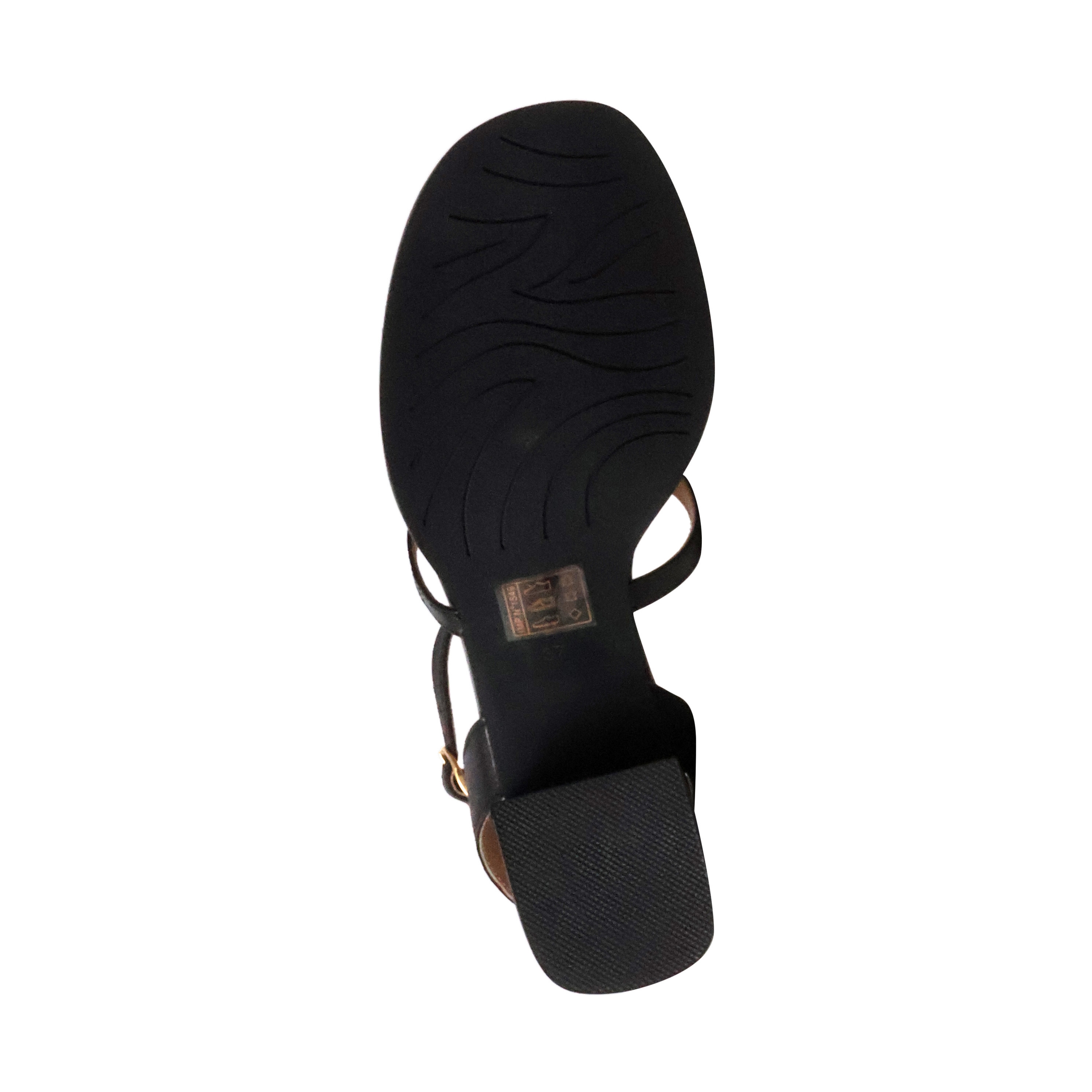 Catalina leather heel sandals EMILIE KARSTON Black