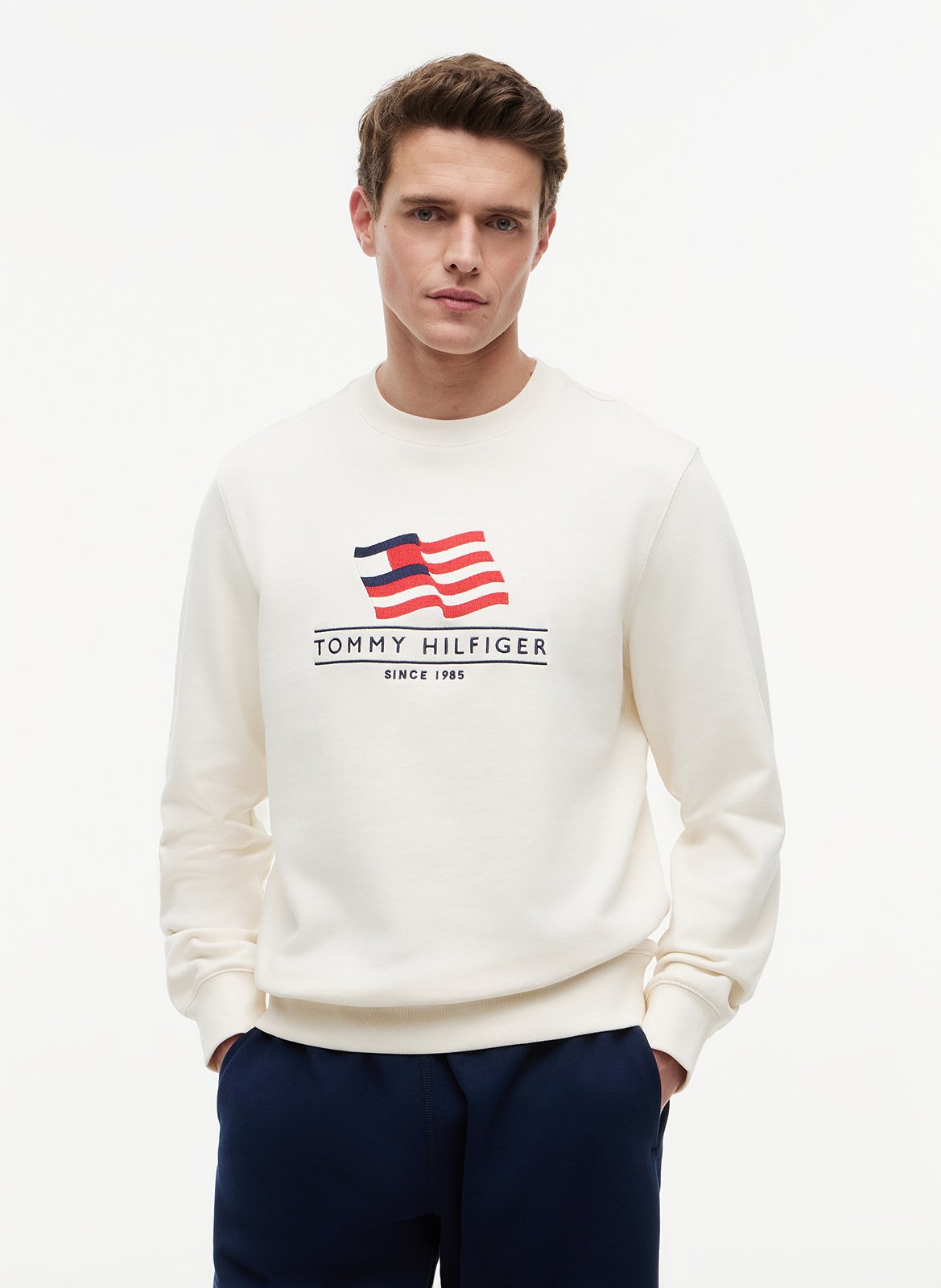 Bedruckter Rundhals-Sweater TOMMY HILFIGER Gelb