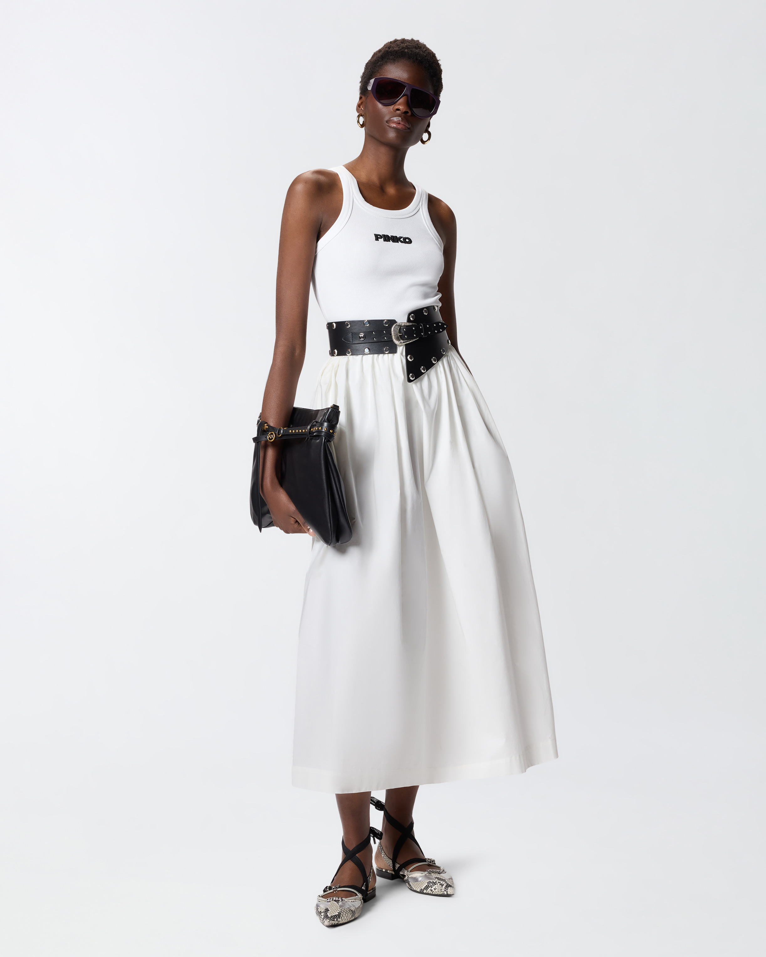 Jupe longue à taille élastiquée PINKO
