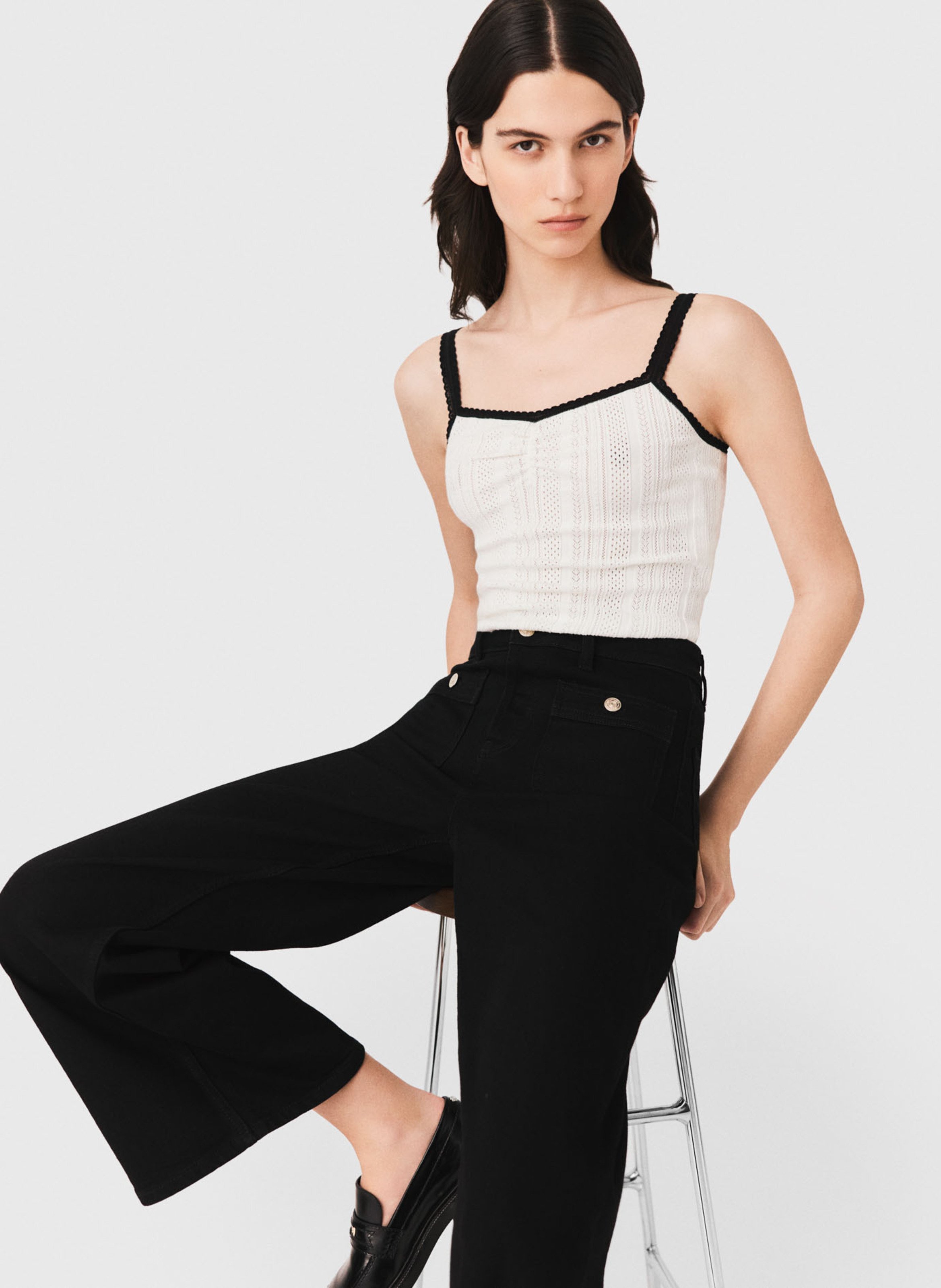 Gilet 2 en 1 uni en coton mélangé MAJE Blanc