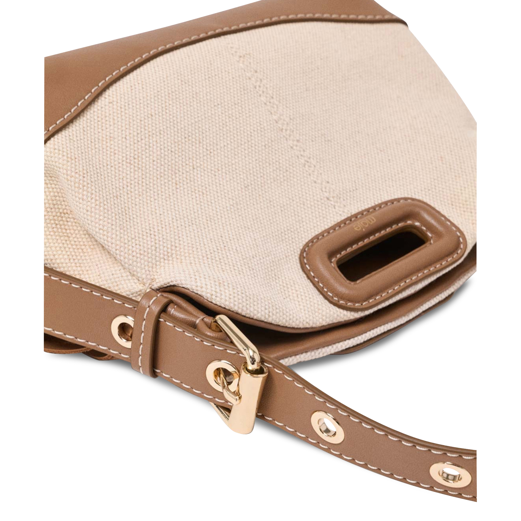 Sac bandoulière en coton et lin MAJE Beige