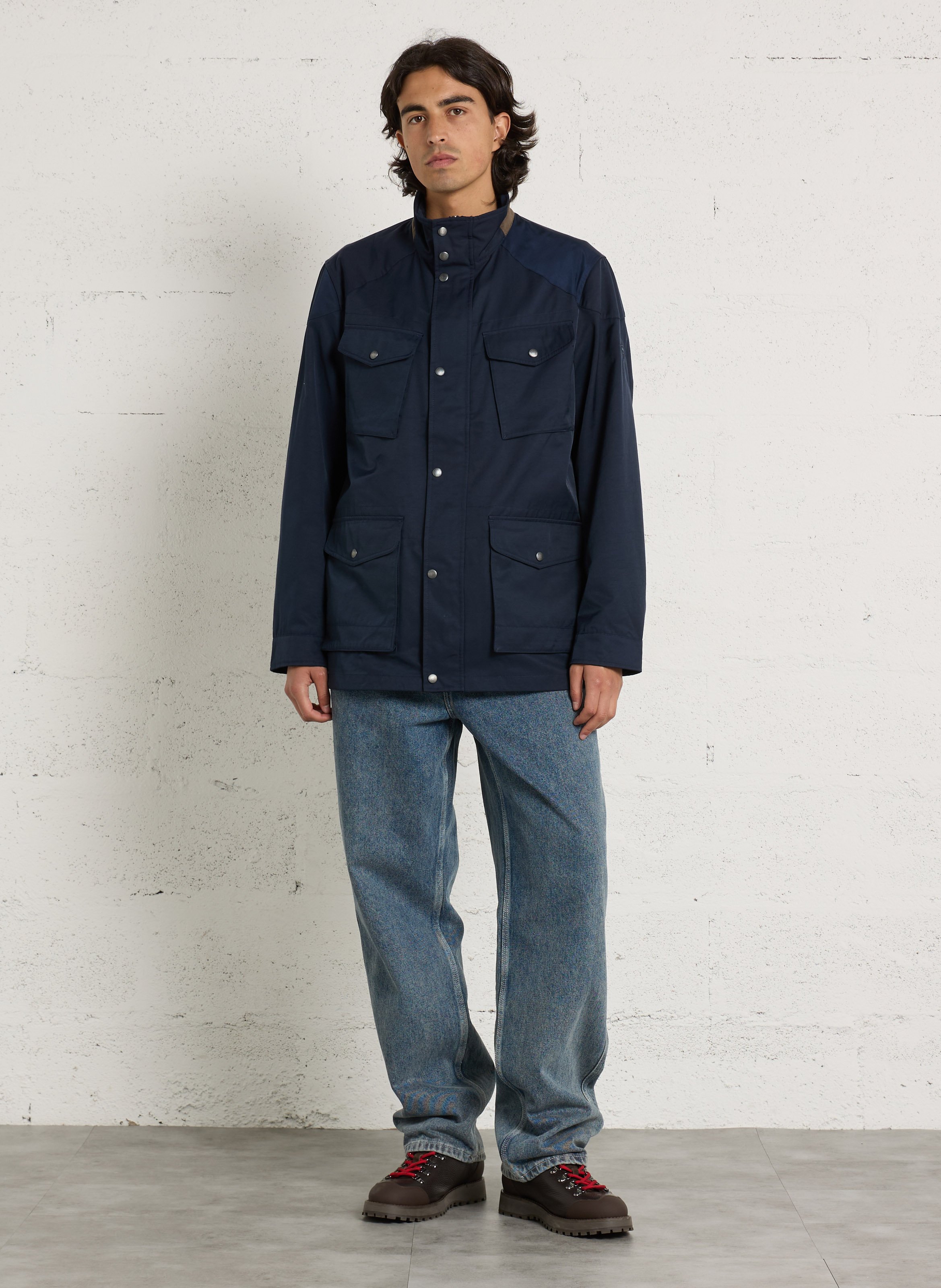 Veste droite col montant unie HACKETT Bleu