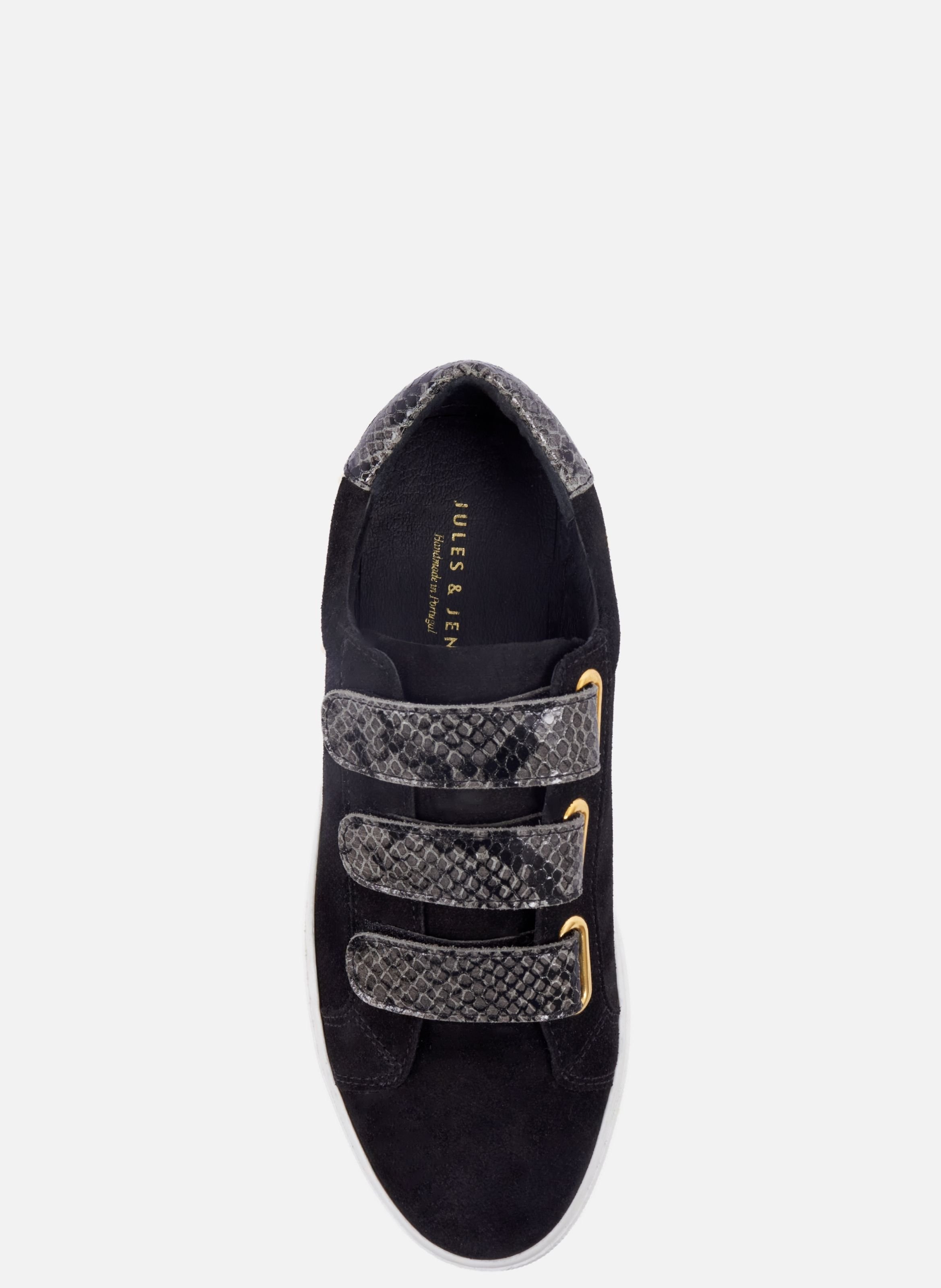 Dual-material leather strap sneakers JULES & JENN Black