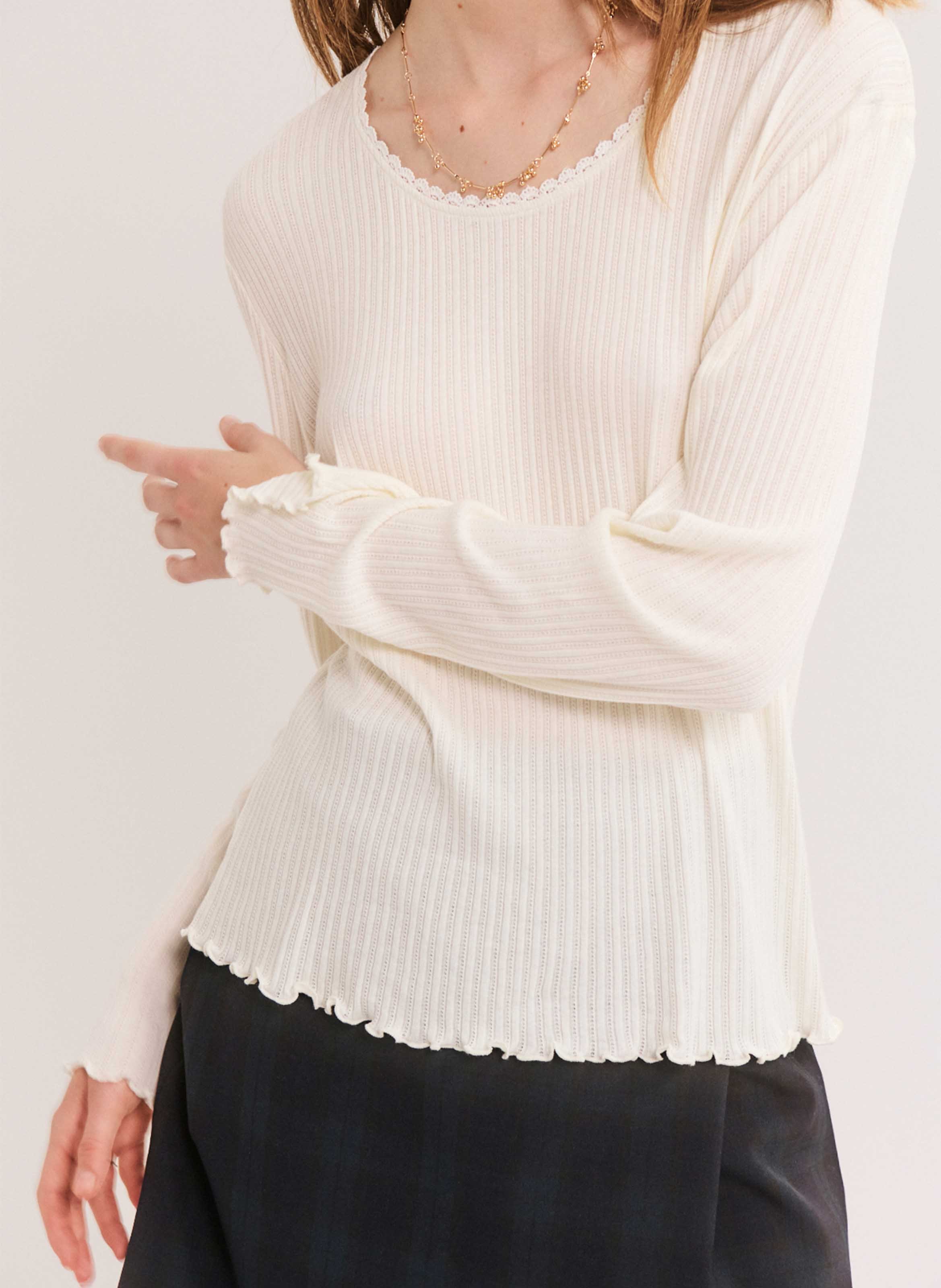 T-shirt met ronde hals - katoenblend PABLO Beige