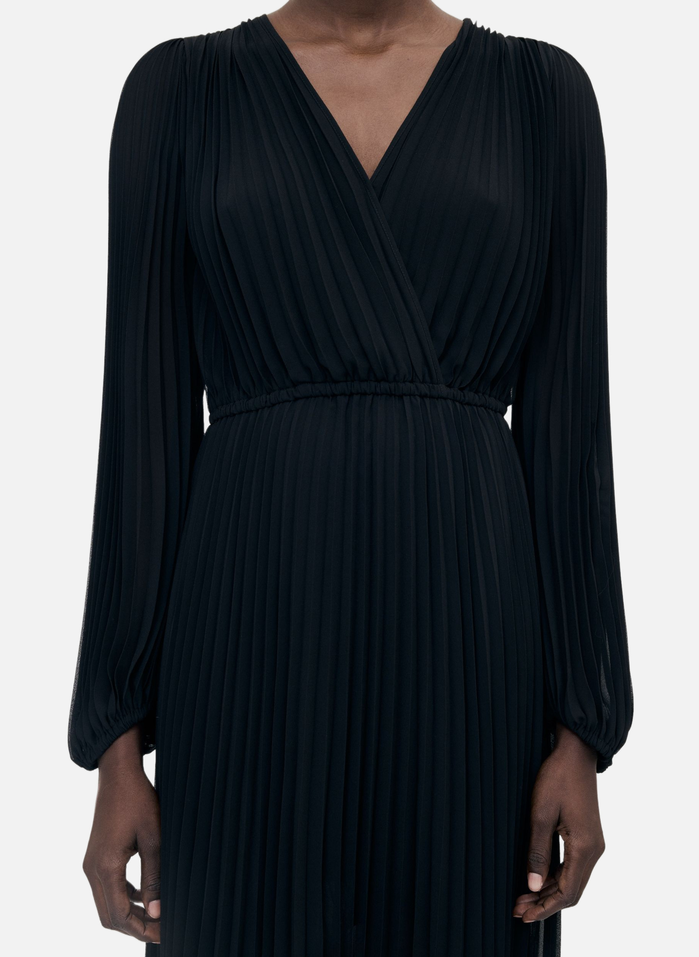Long fluid dress with lace detail THE KOOPLES Black