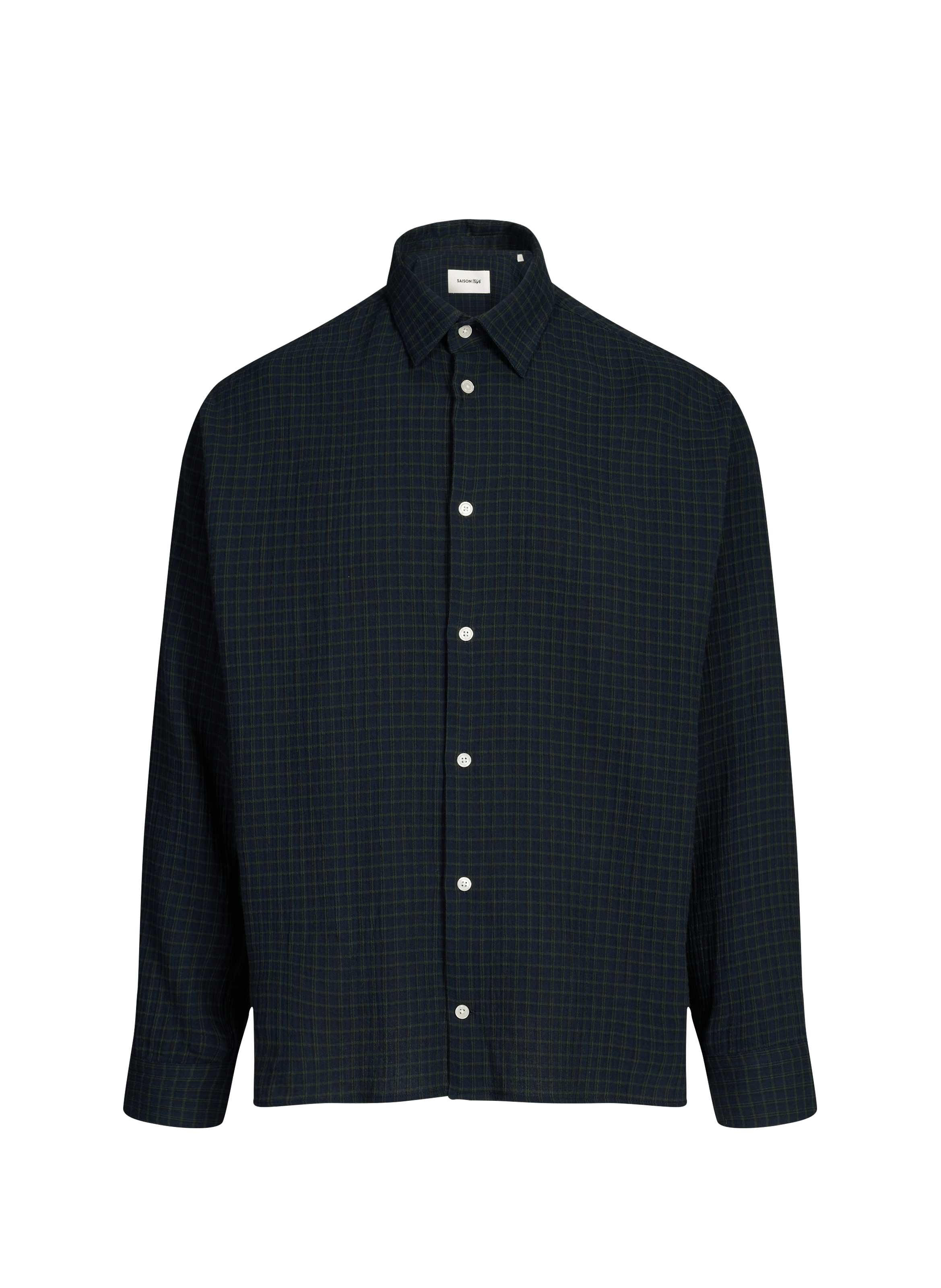 Cotton shirt with classic collar SAISON 1865 Blue