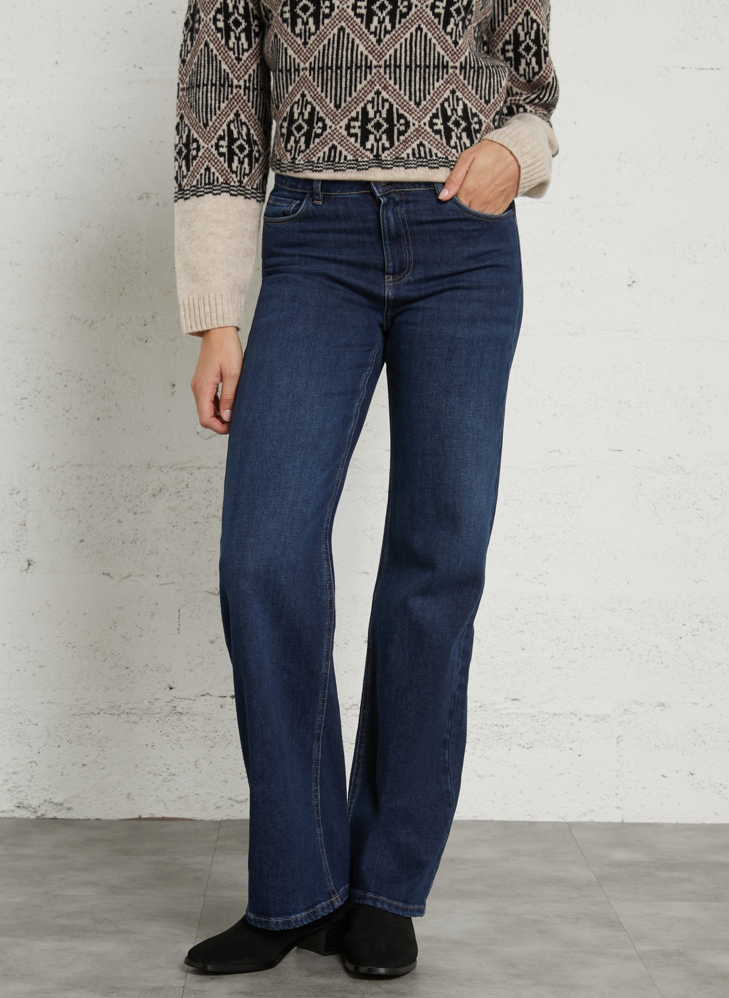 Gerade geschnittene Jeans aus Baumwollmischgewebe MAISON 123 Blau