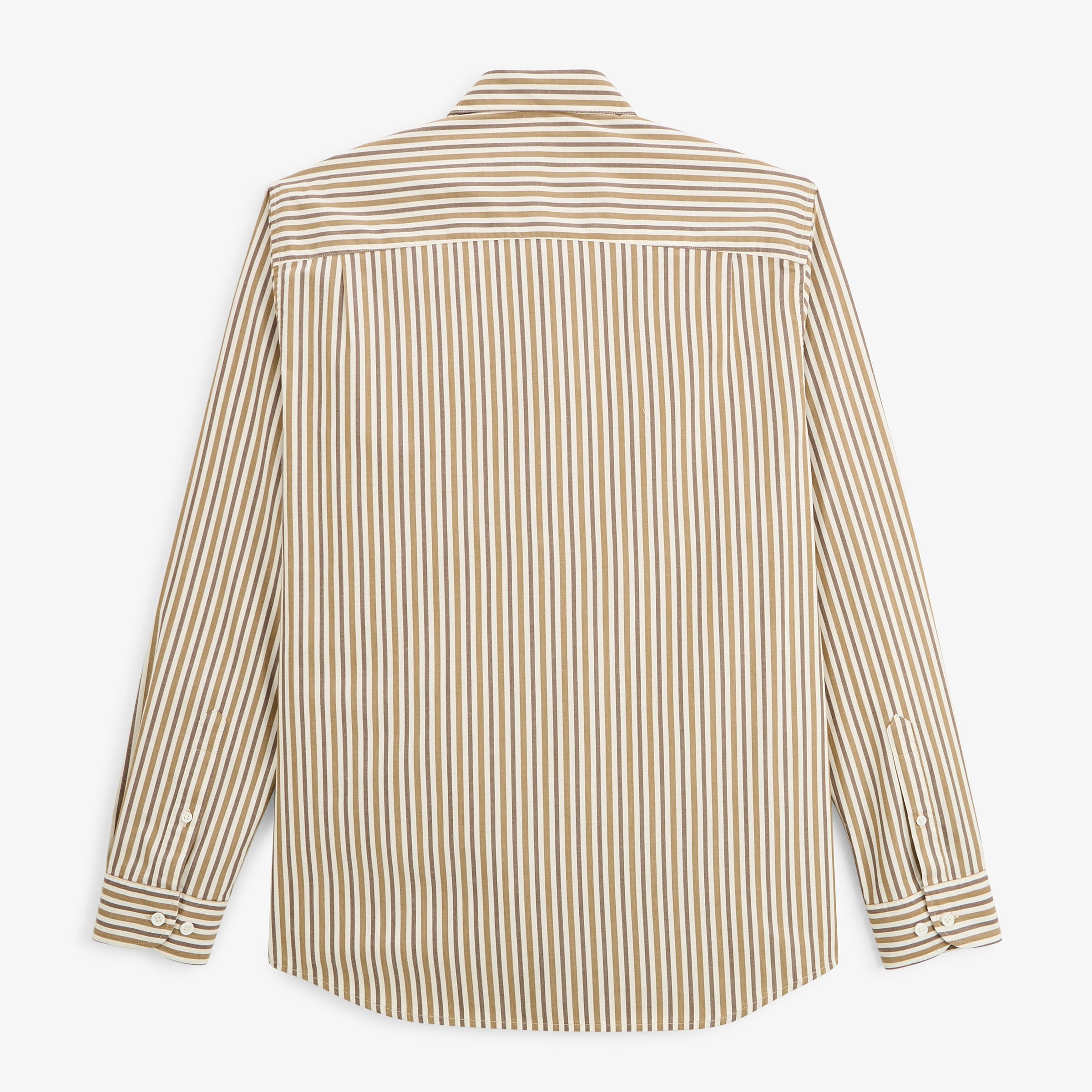 Long-sleeve cotton shirt with brownie stripes. SERGE BLANCO Brown