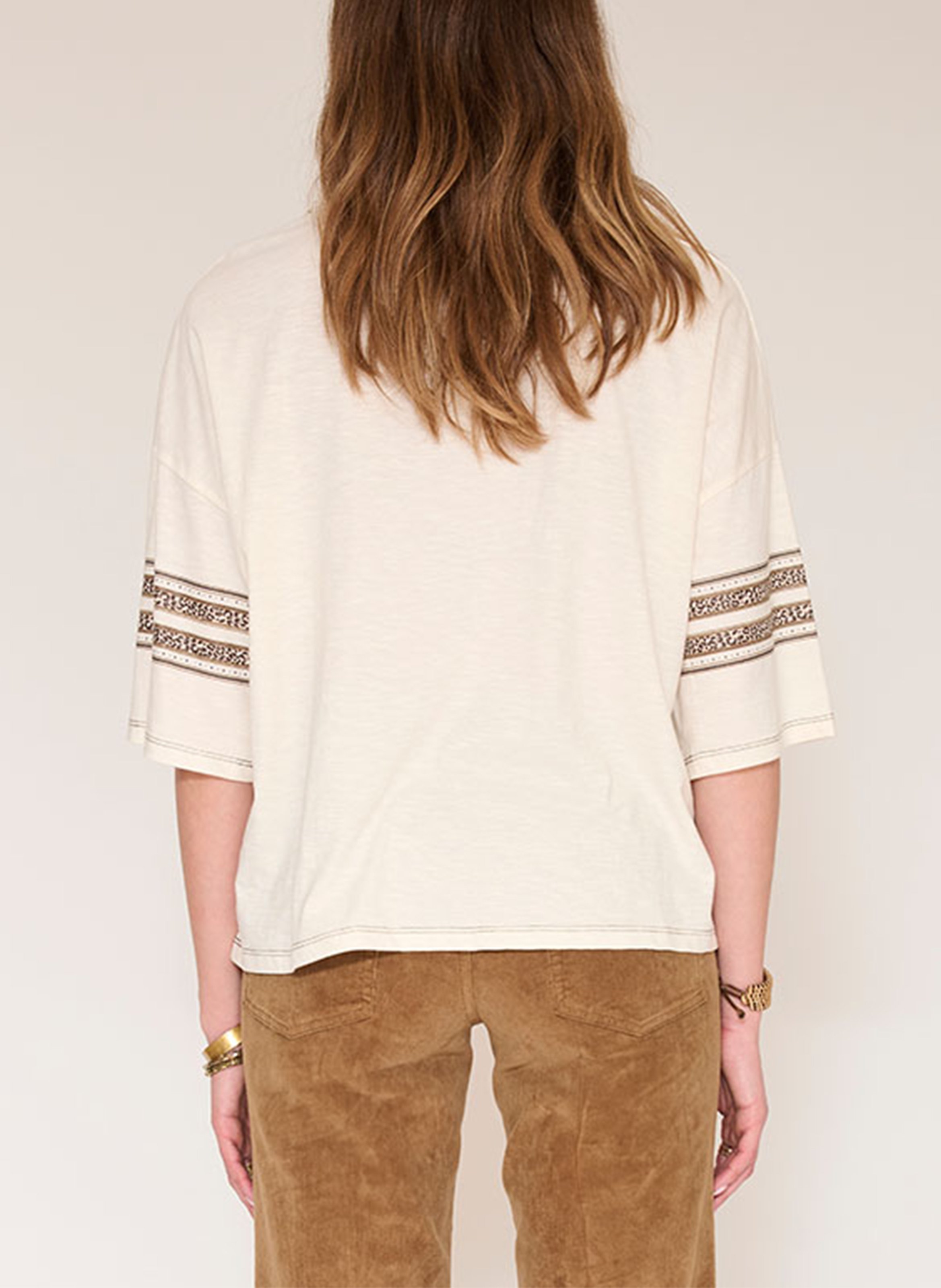 T-shirt ample sérigraphié en coton MKT Beige