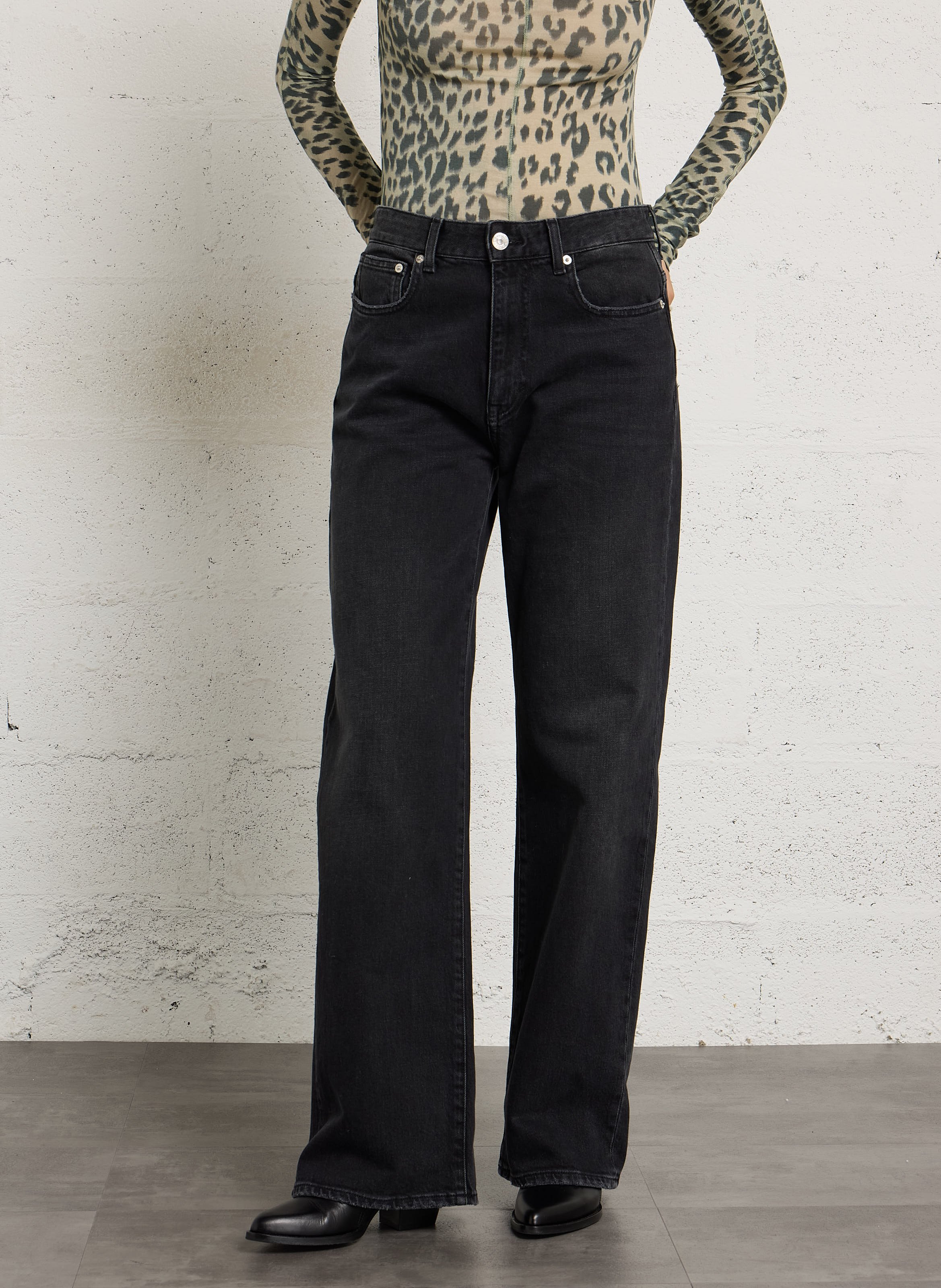 Straight-fit jeans van katoenmix BELLEROSE Zwart