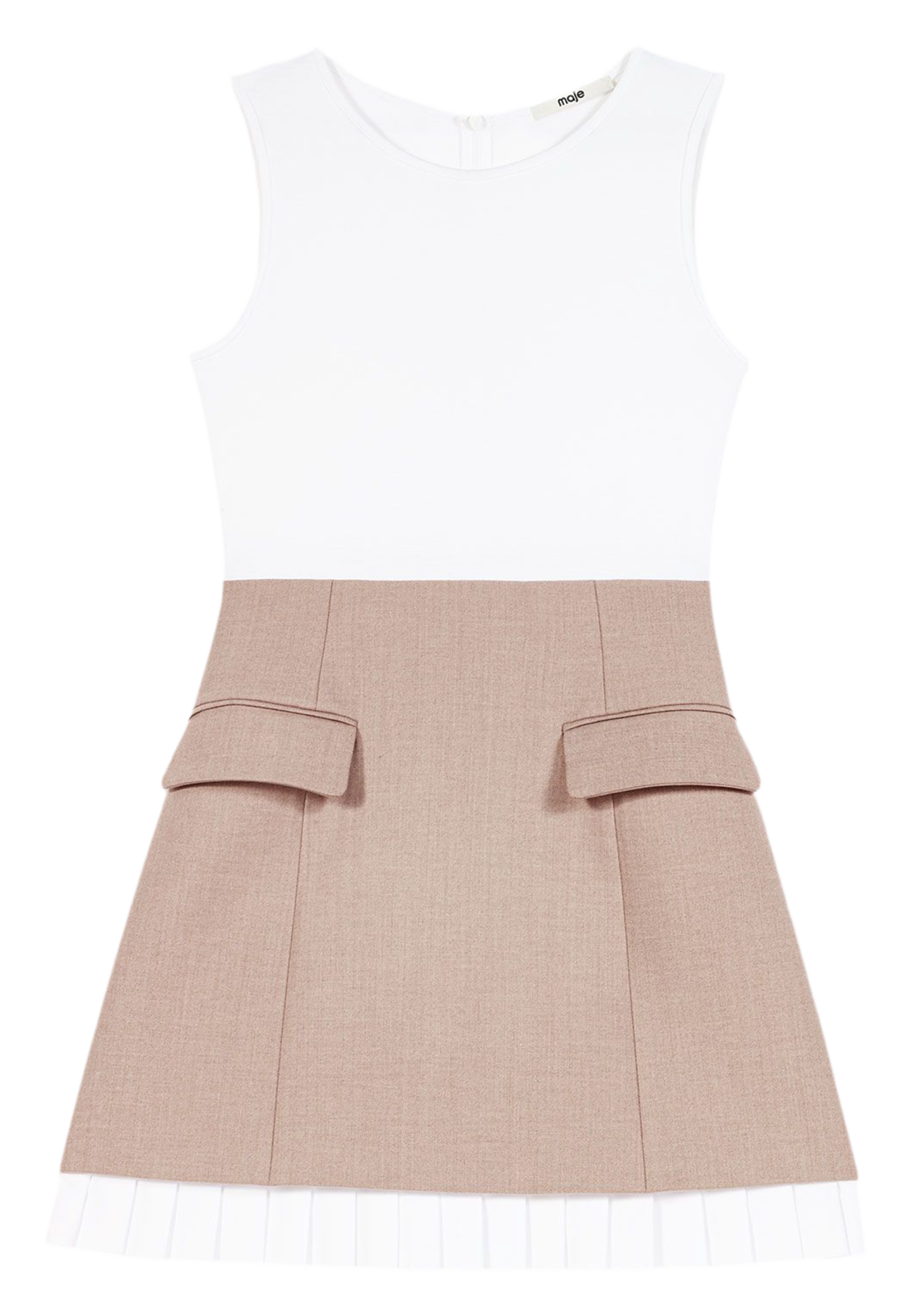 Robe 2-en-1 évasée unie MAJE Beige