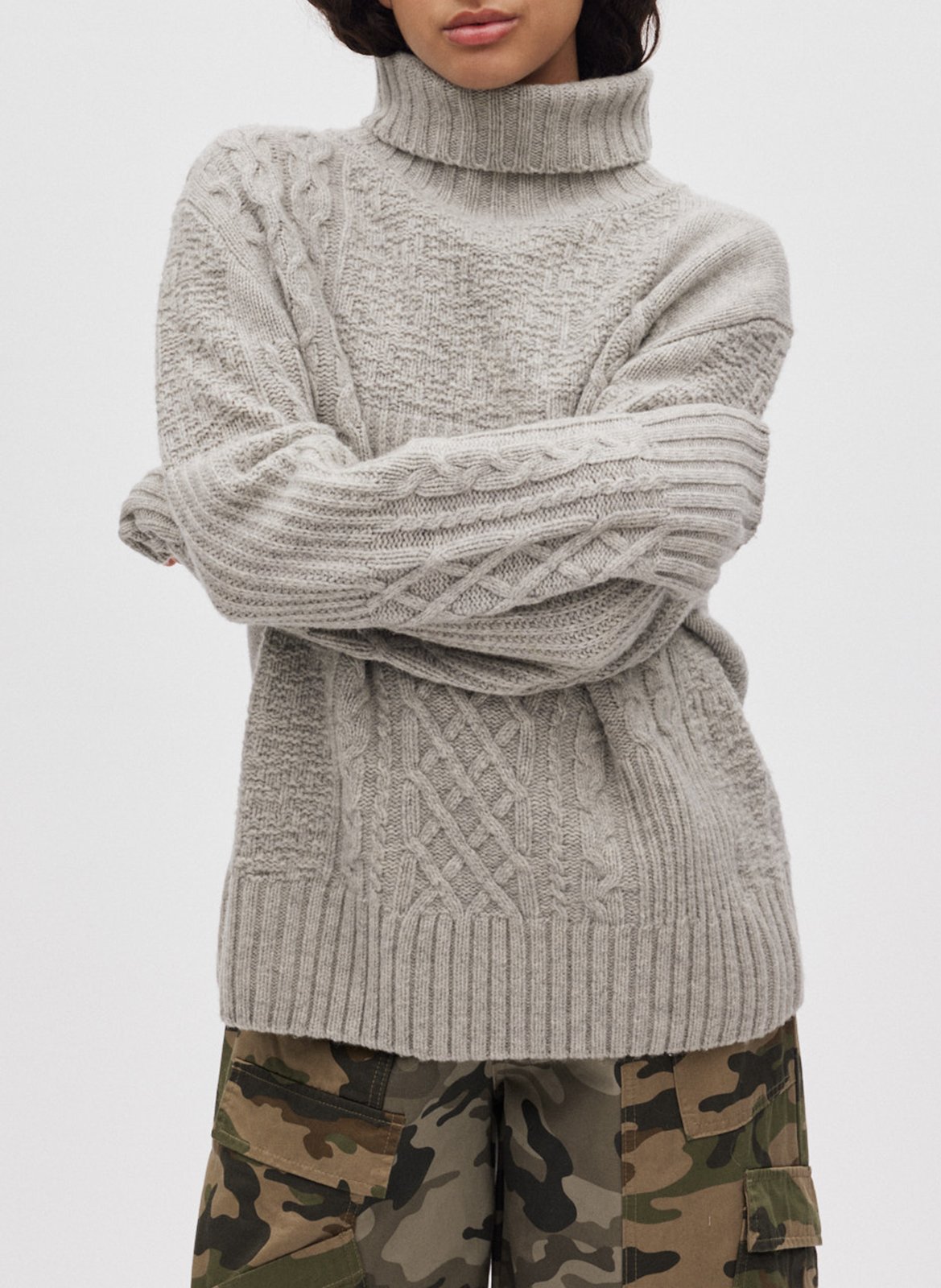 Pull ample en laine et cachemire mélangés RABENS SALONER Argent