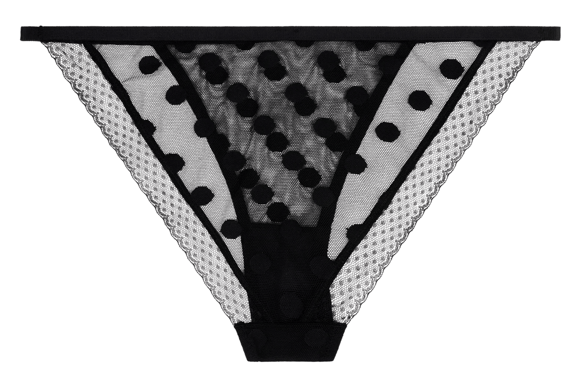Transparente gepunktete Culotte LOVE STORIES Schwarz