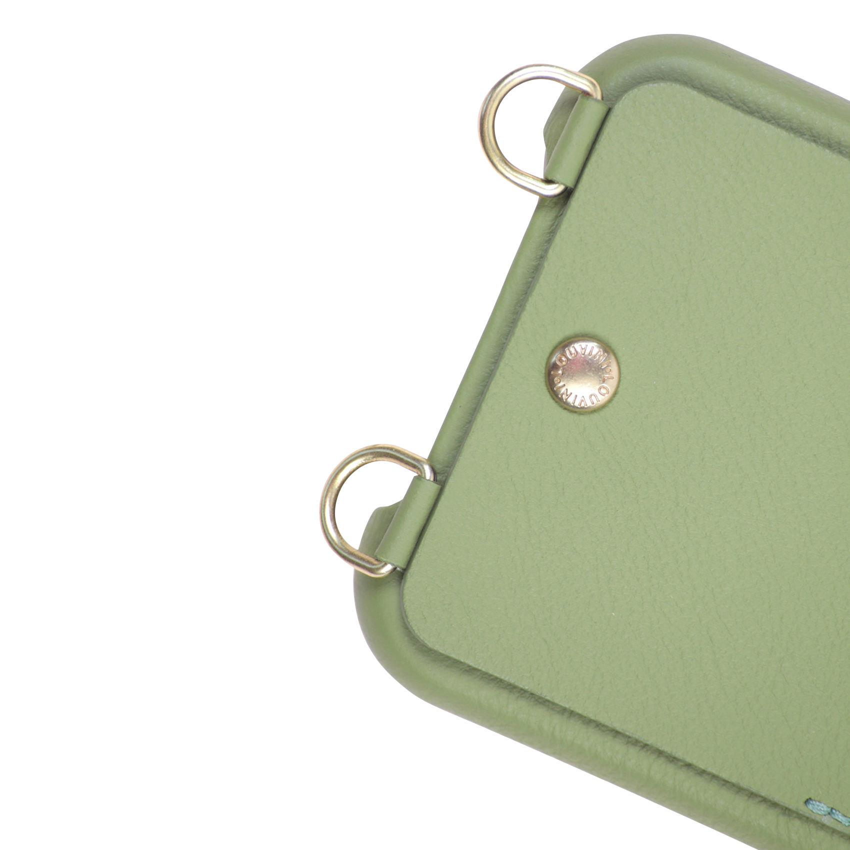 Etui pour iPhone avec pochette en cuir  LOUVINI PARIS Kaki