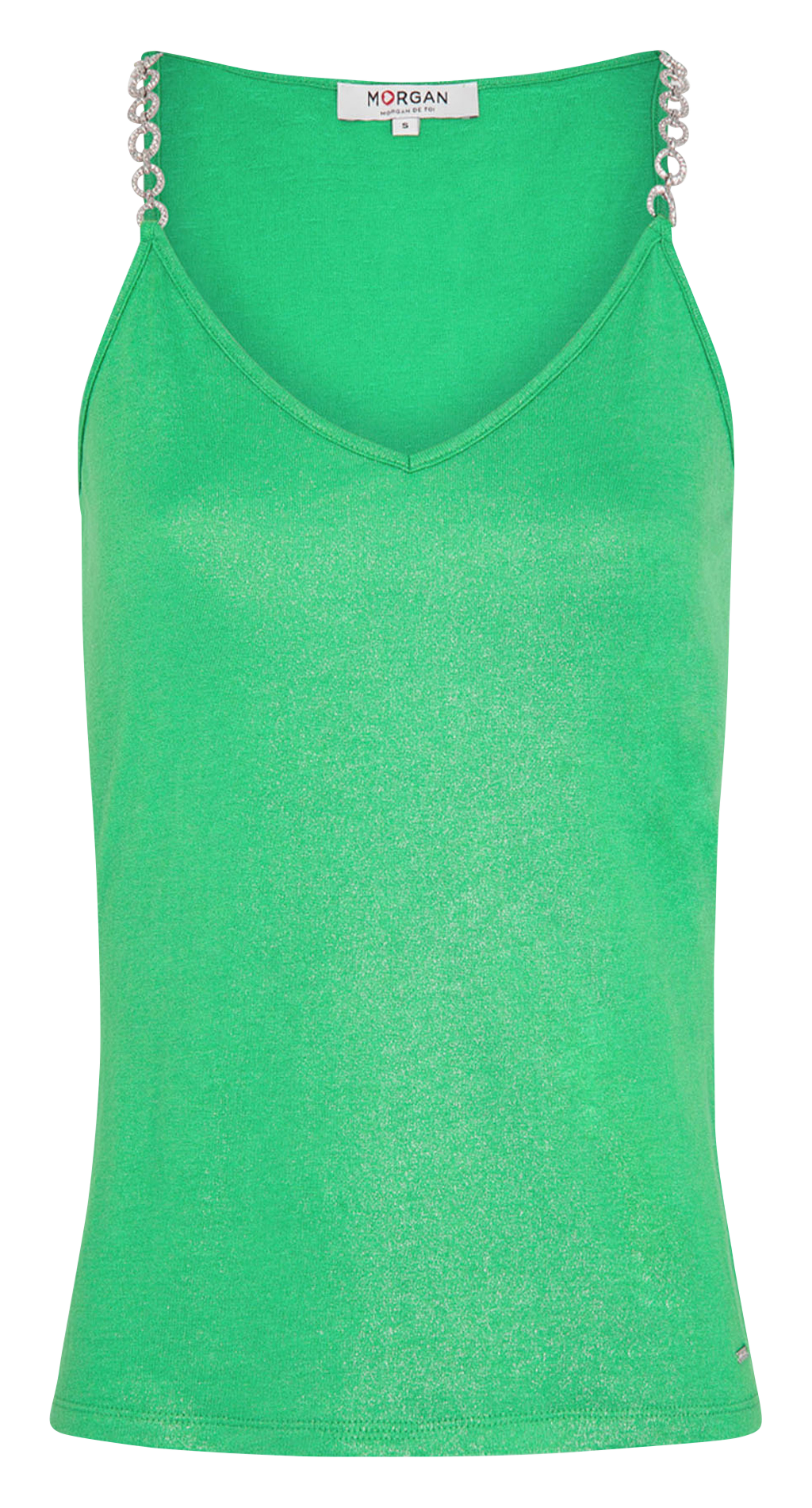 Vneck Top With Chain Straps Vert Women Place des Tendances