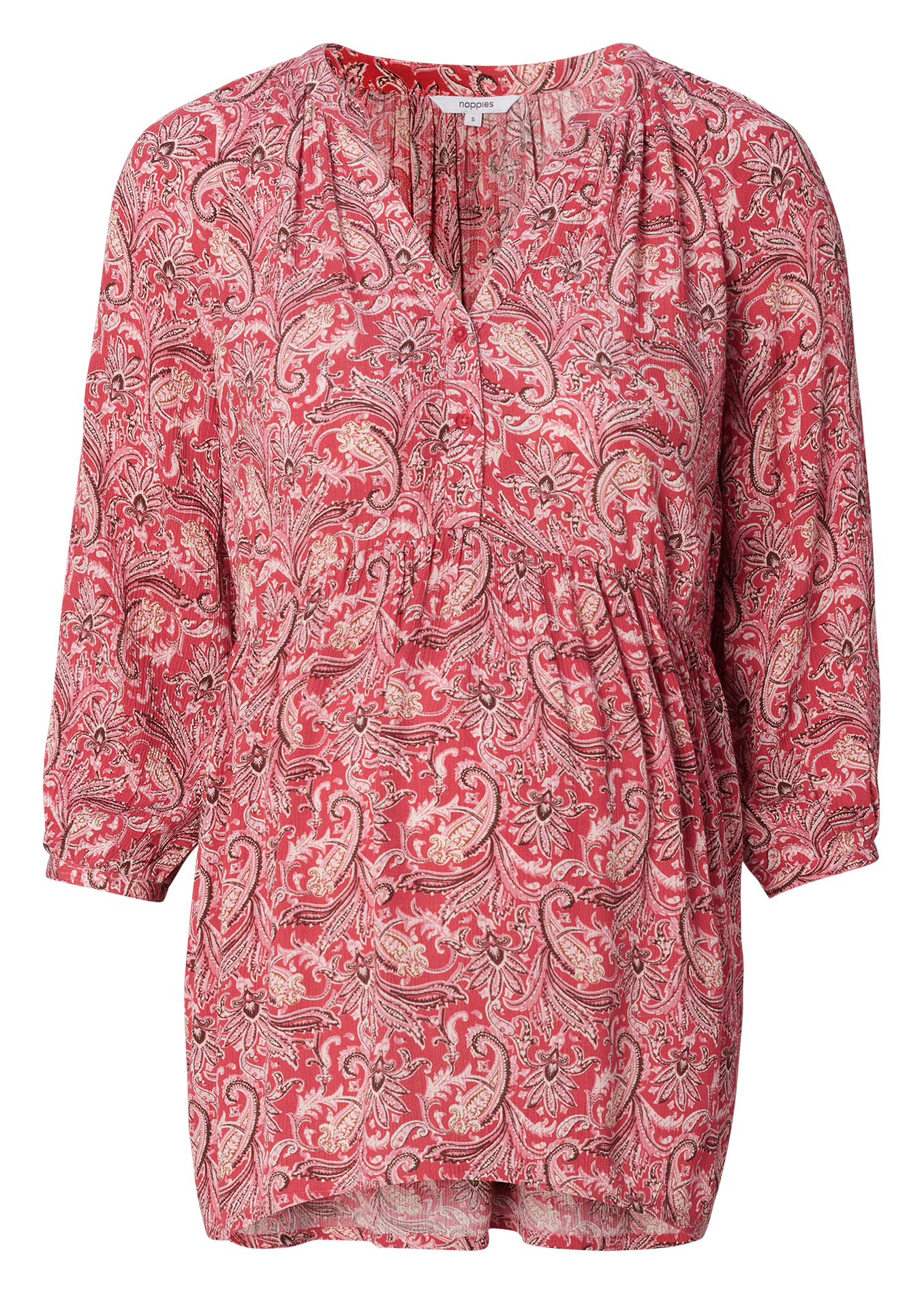 Top col tunisien de grossesse imprimé  NOPPIES Rouge