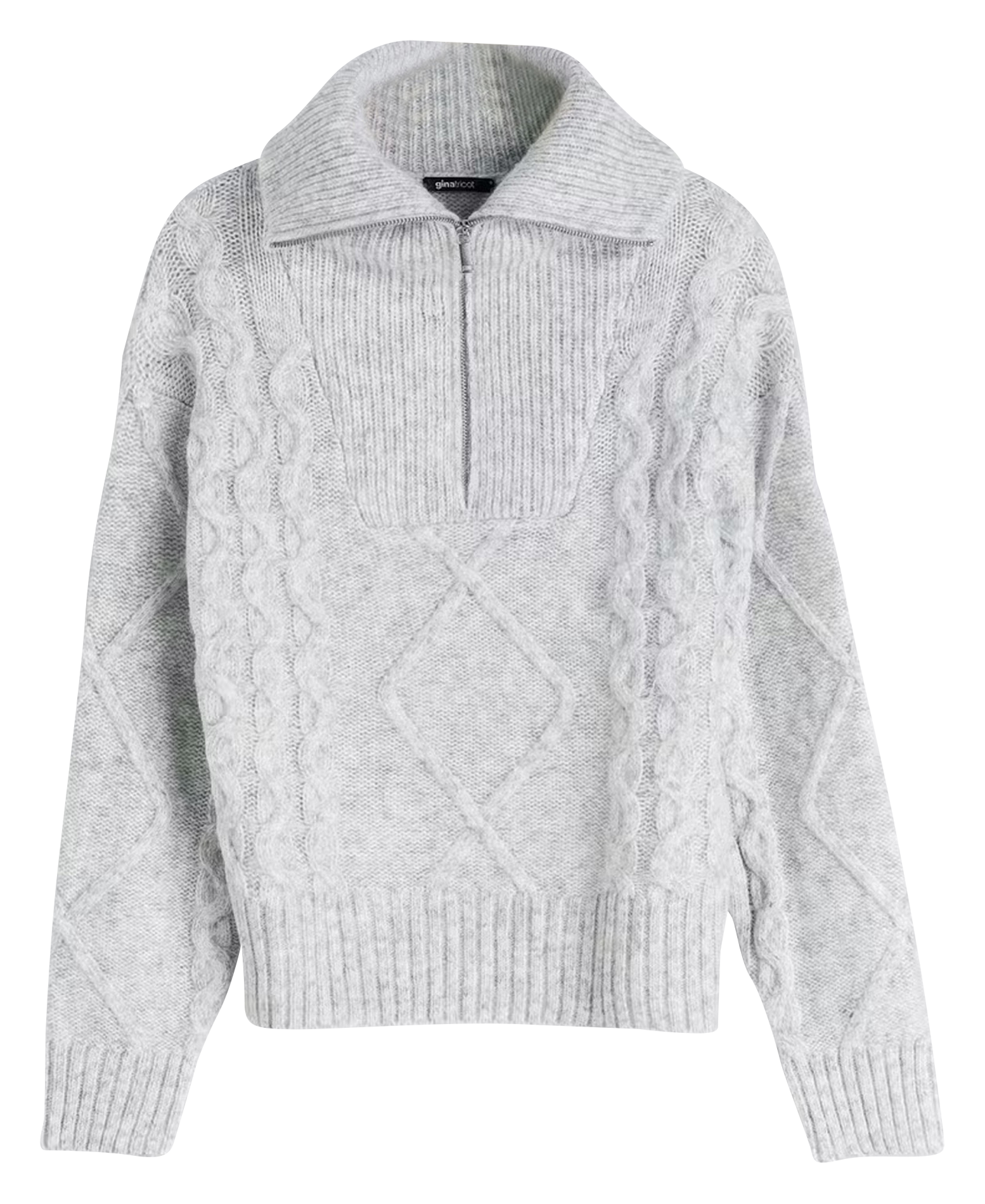 Pull camionneur en maille torsadée GINA TRICOT Gris