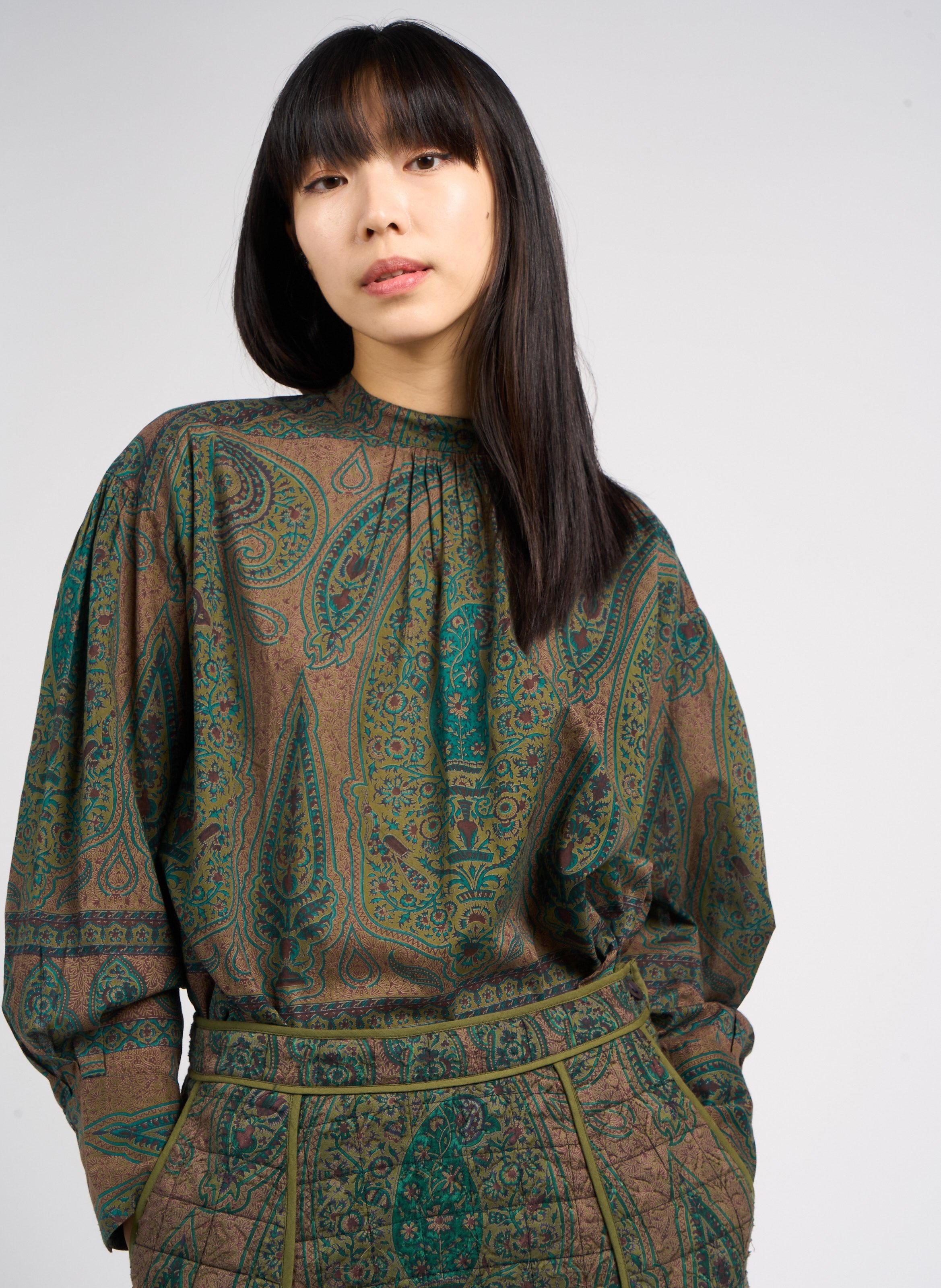 Tunique Antik Batik Pour Femme Taille 38 - Coton Bleu Et Blanc Floral - Très Bon état