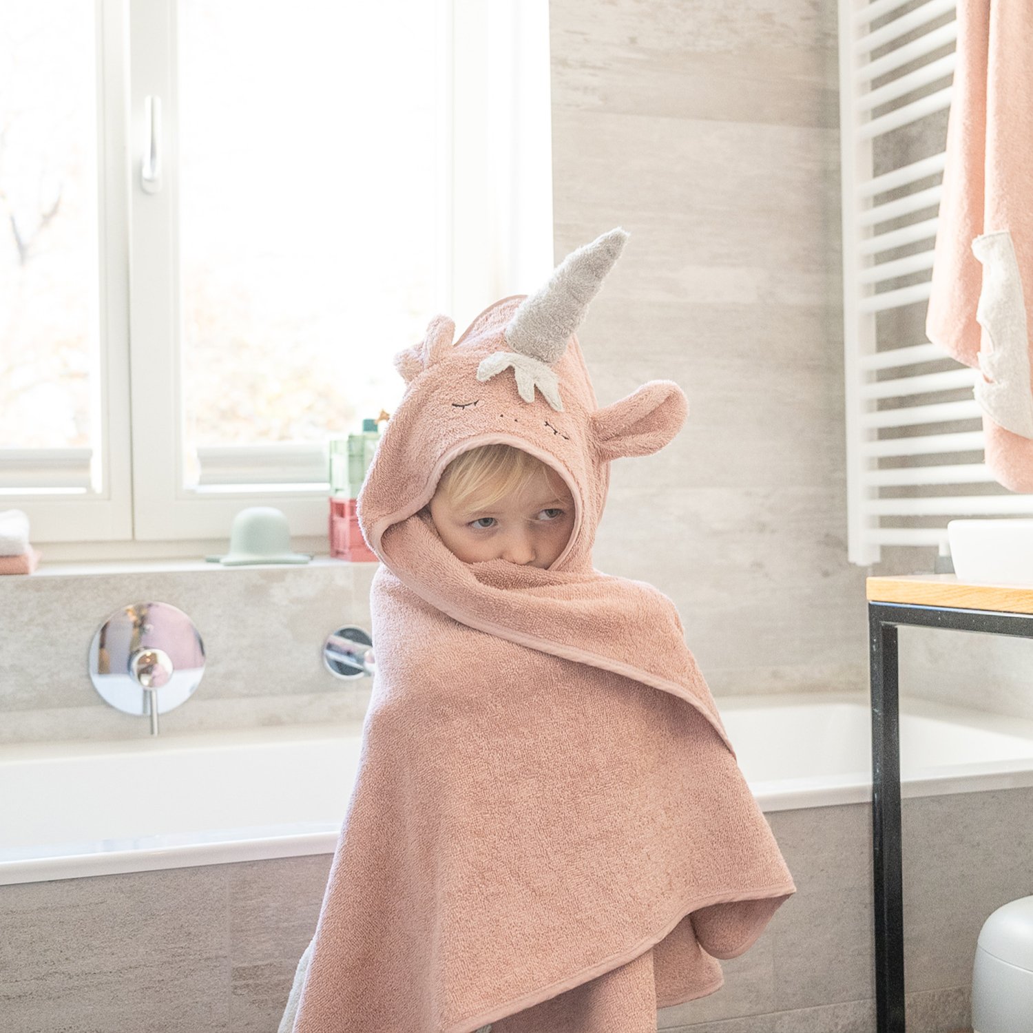 Unicorn hooded towel KINDSGUT Red